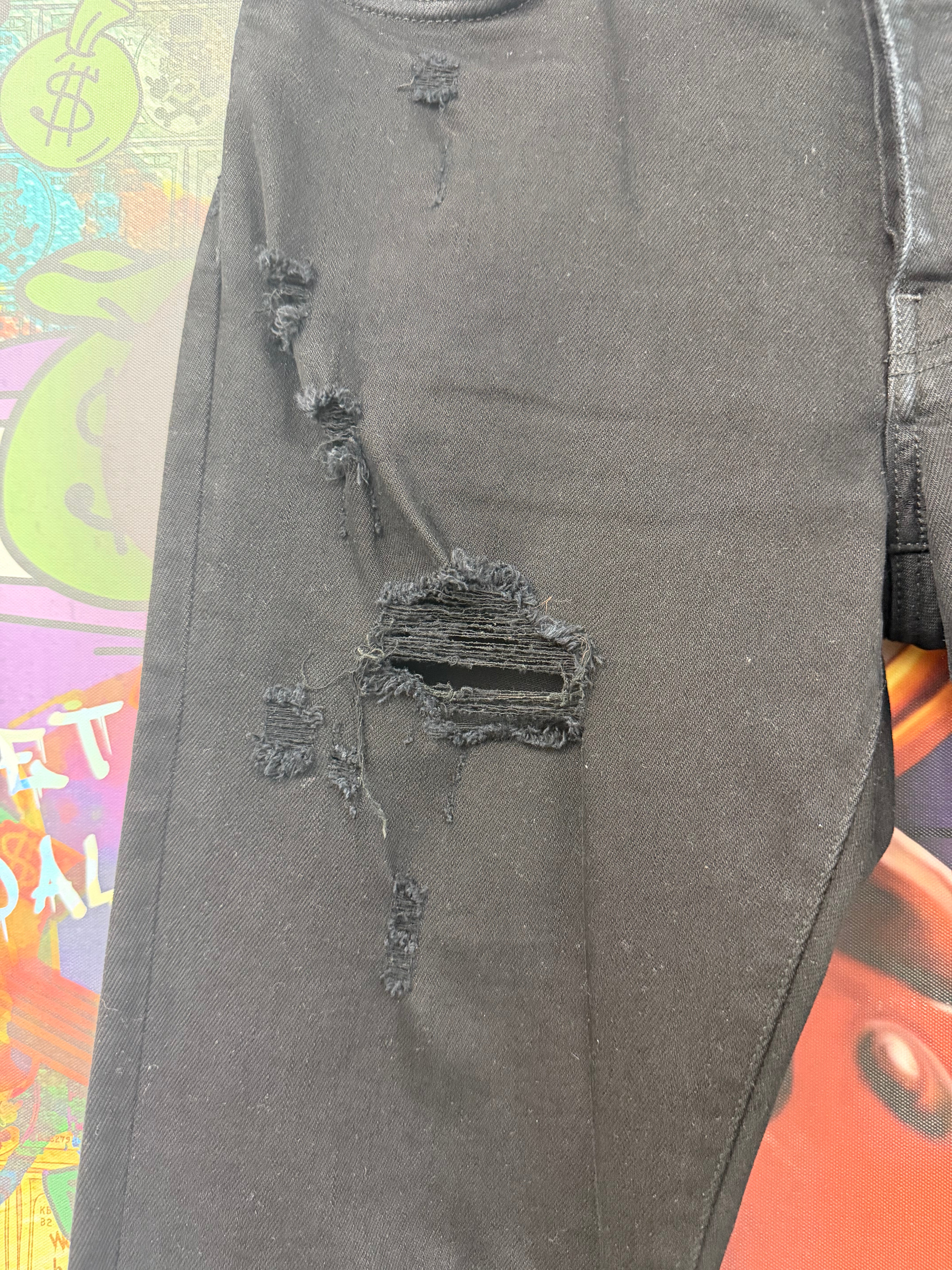 Amiri MX1 Black Black Patch Jeans