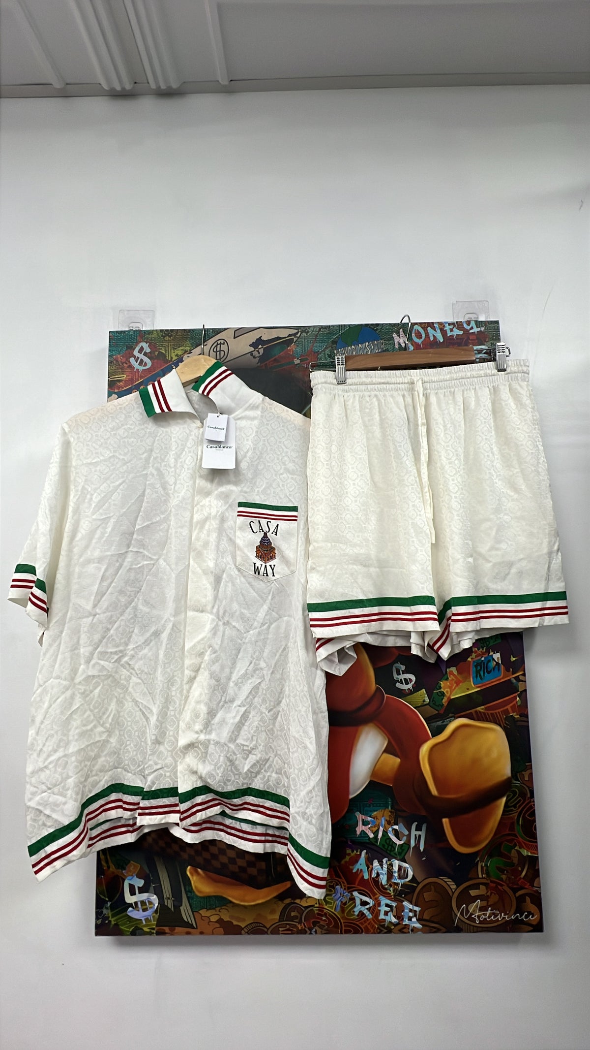 Casablanca White Silk Casa Way Equipment Short Set