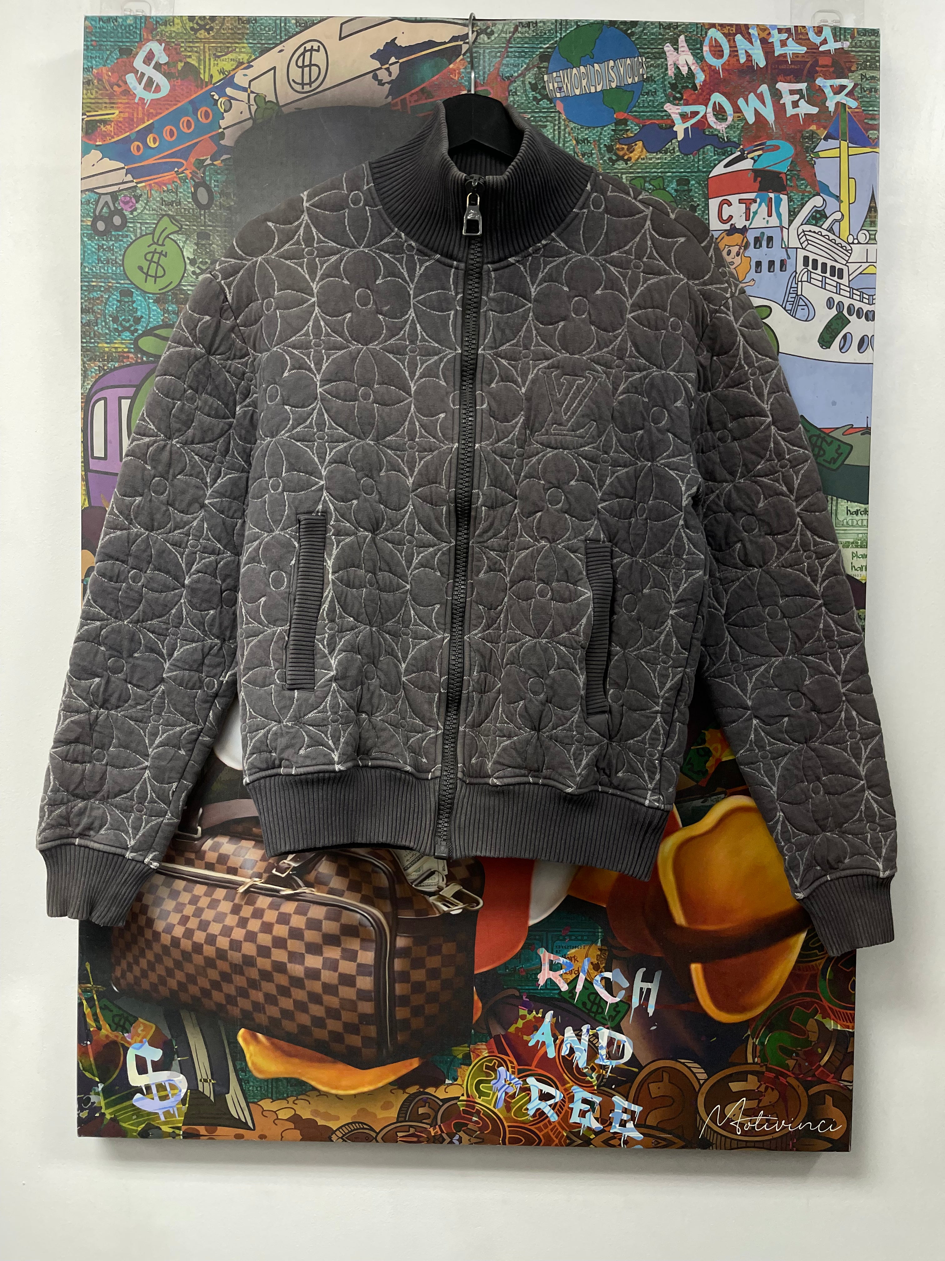 Louis Vuitton Grey Floral Monogram Padded Jacket