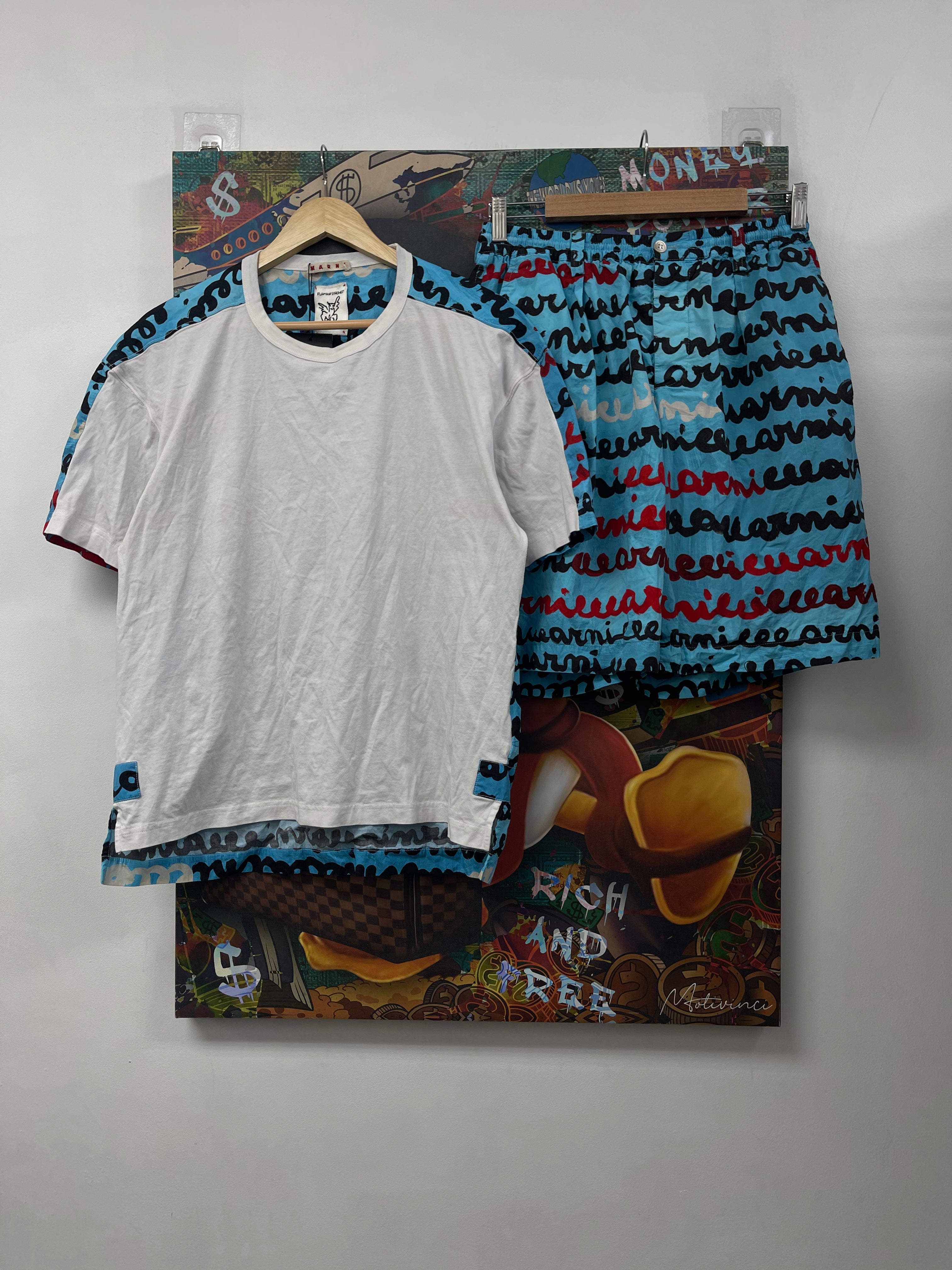 Marni Blue Red Monogram Set