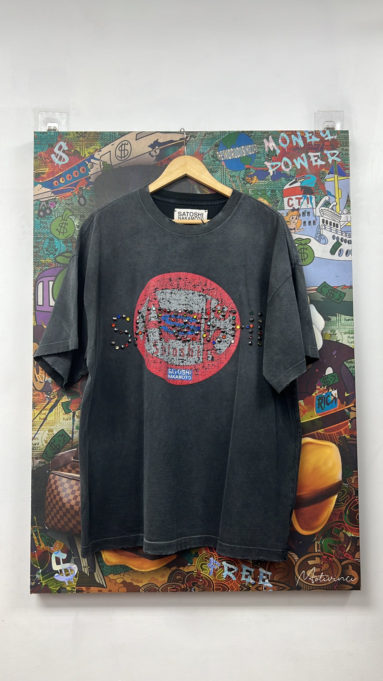 Satoshi Nakamoto Studded Logo Tee