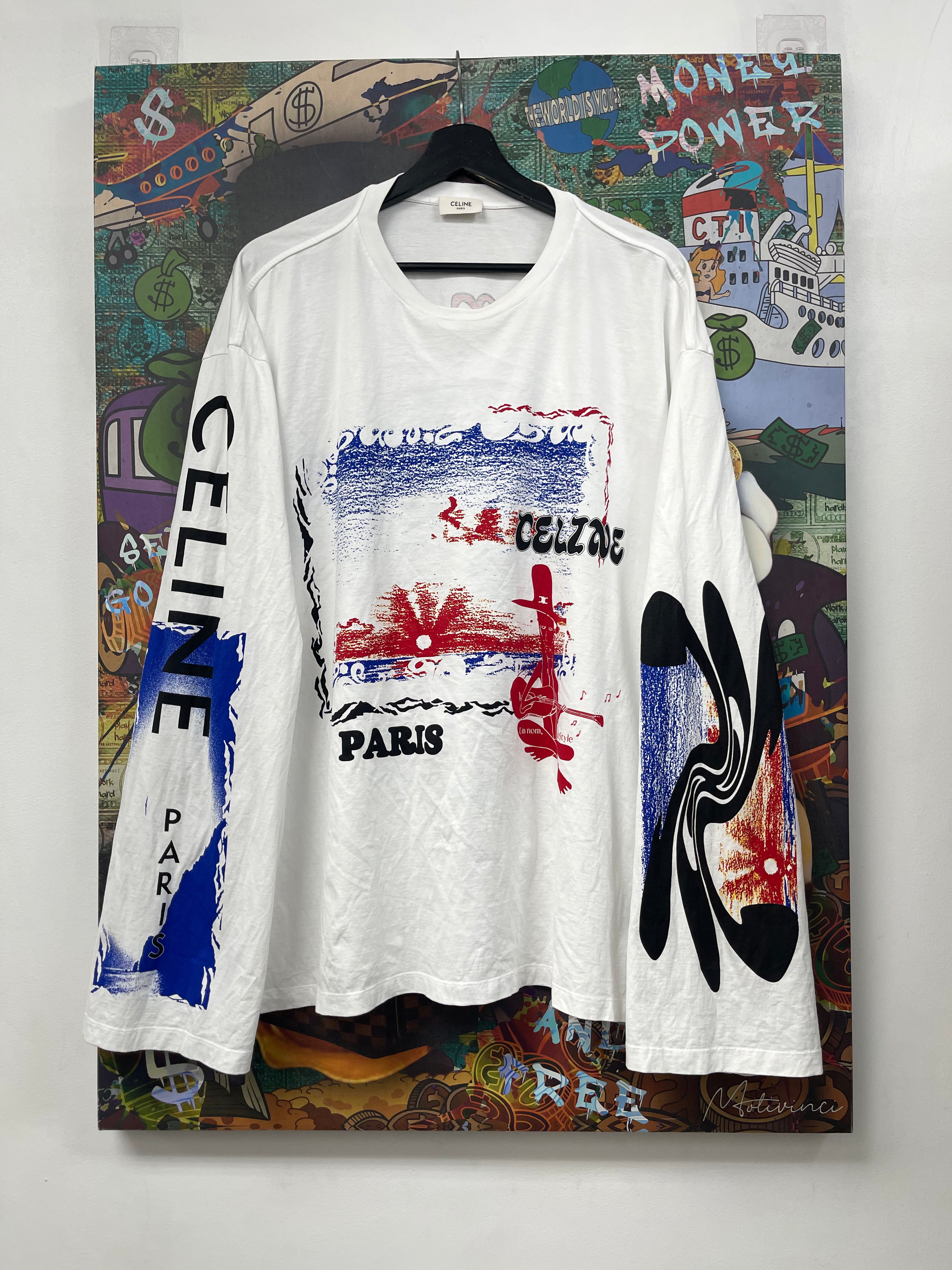 Celine Red Blue Paris Long Sleeve