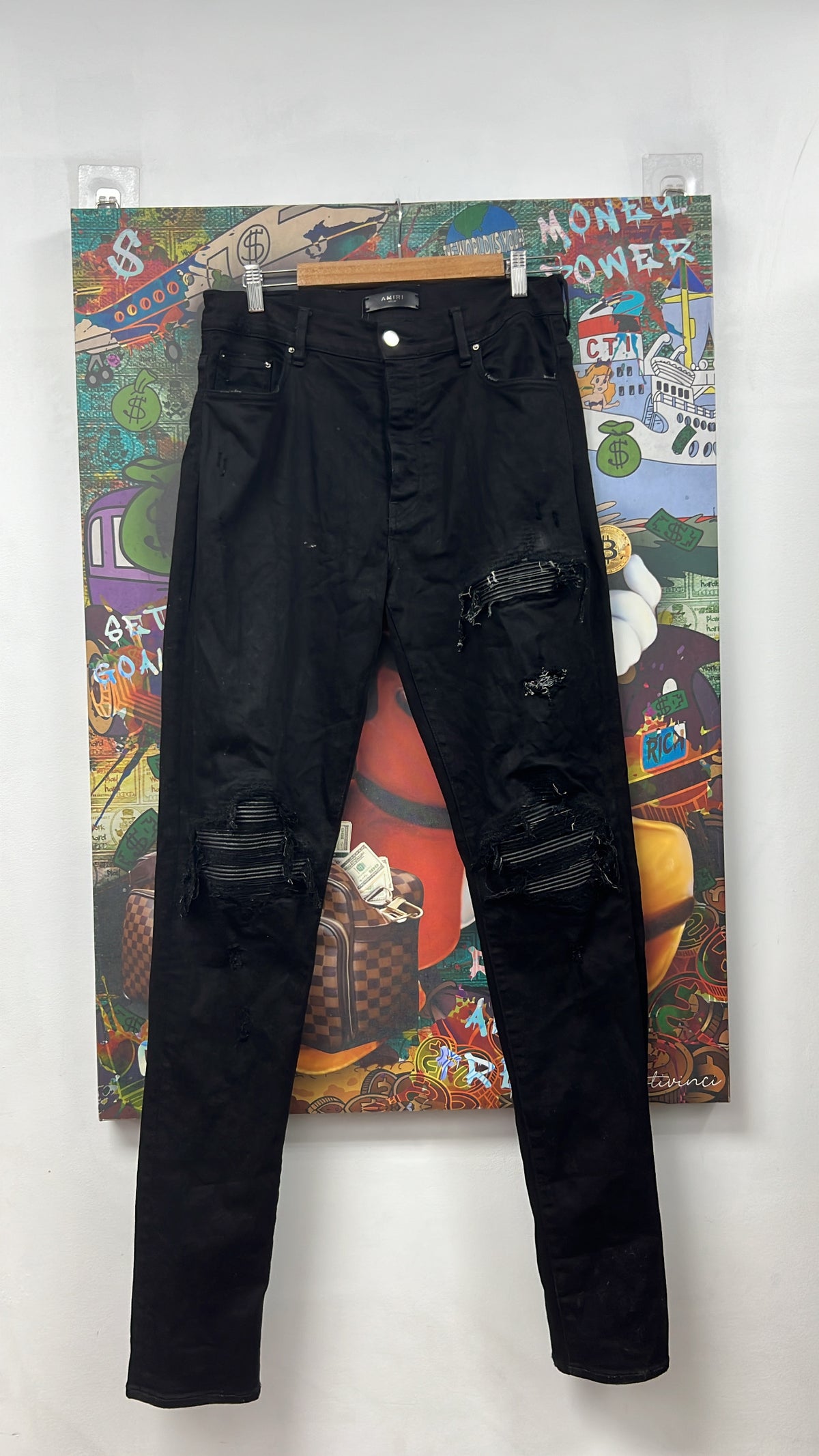 Amiri MX1 Black Black Patch Jeans