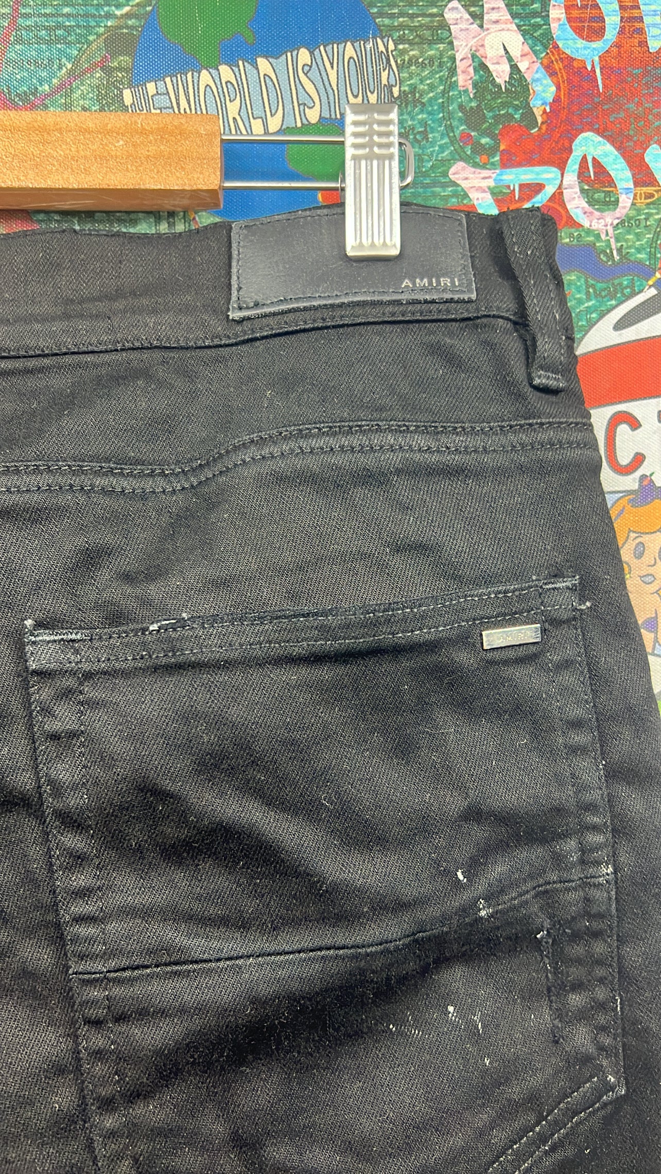 Amiri MX1 Black Black Patch Jeans