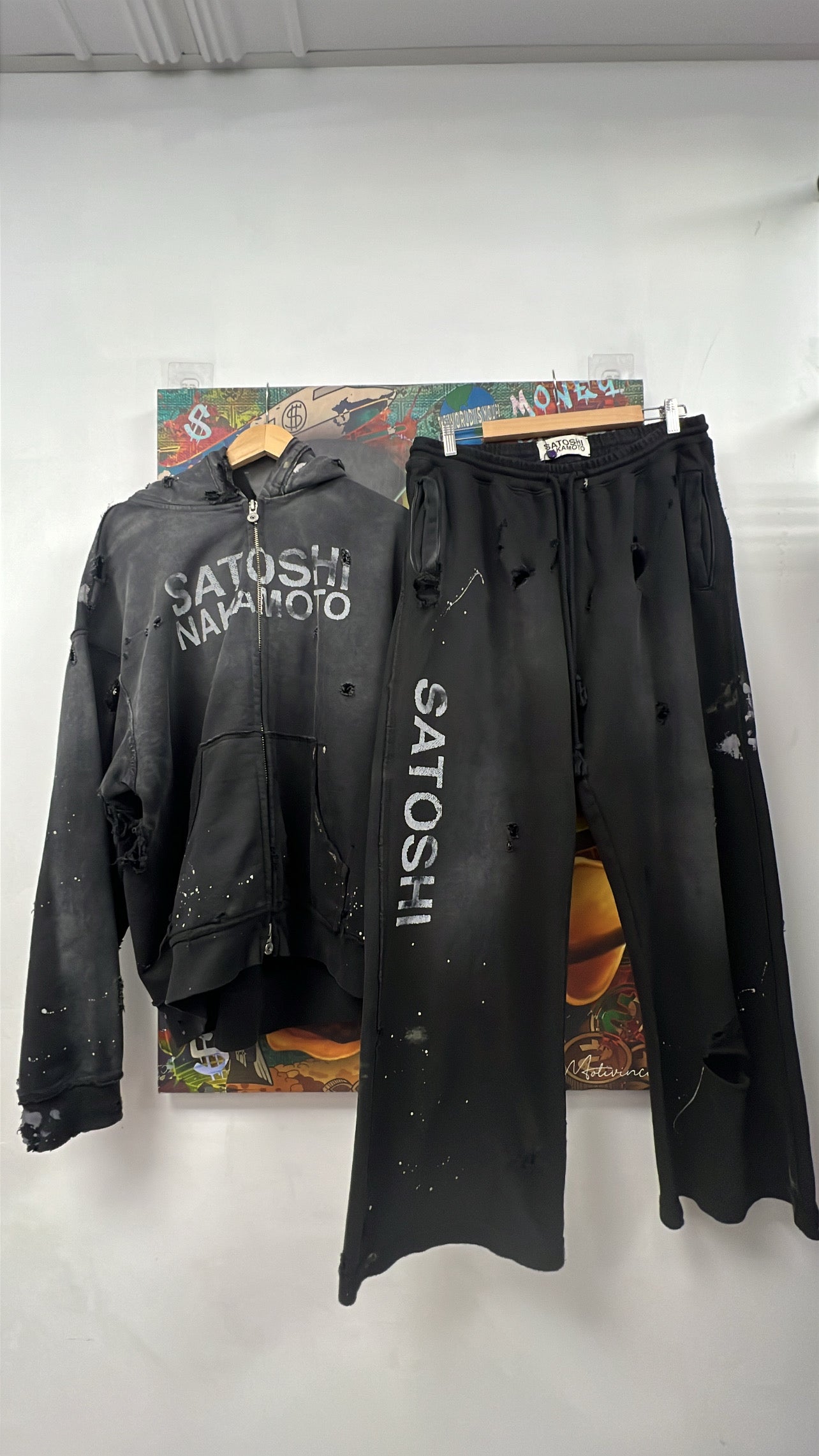 Satoshi Nakamoto Black Wash Luke Logo Sweatsuit