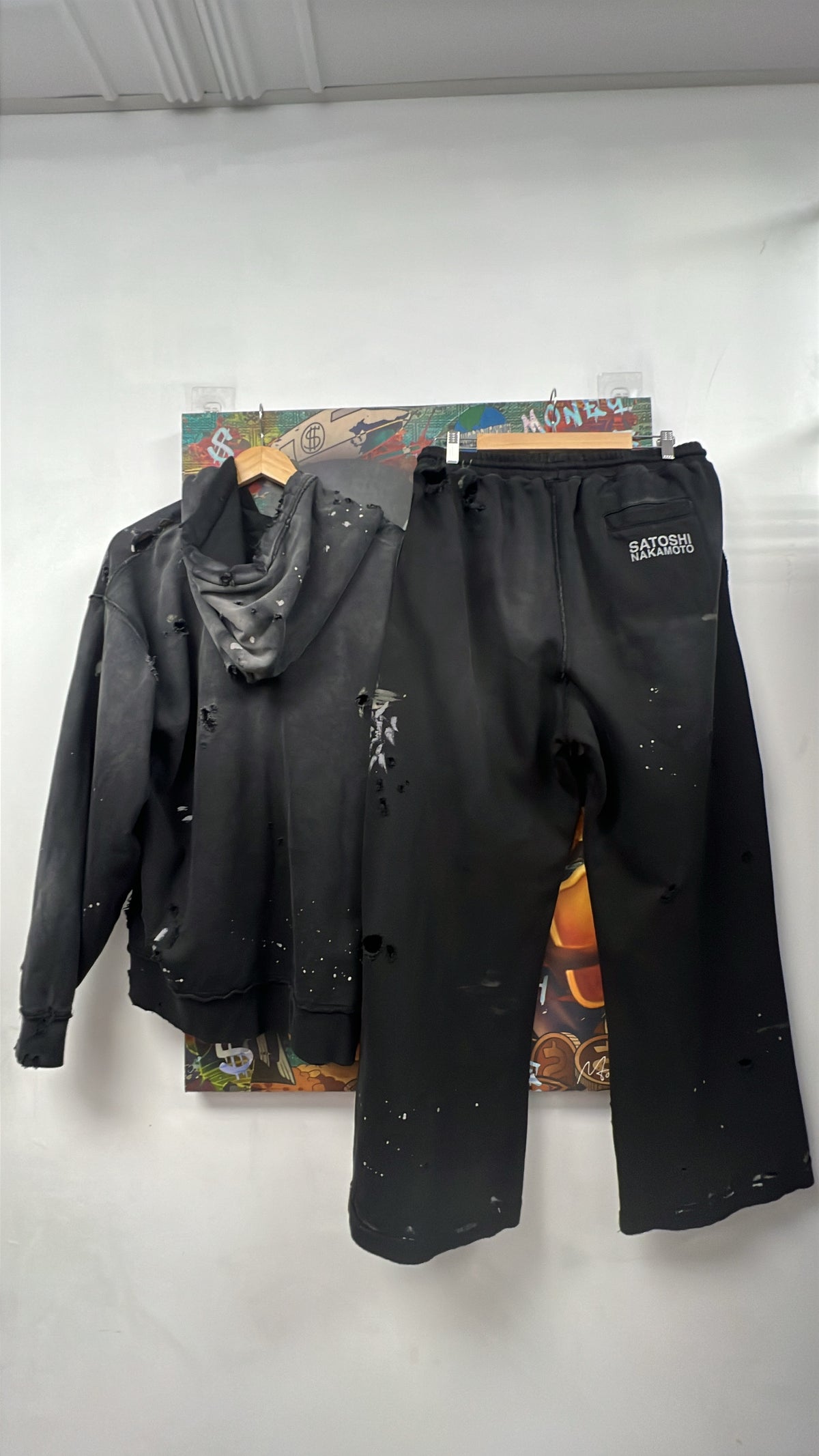 Satoshi Nakamoto Black Wash Luke Logo Sweatsuit