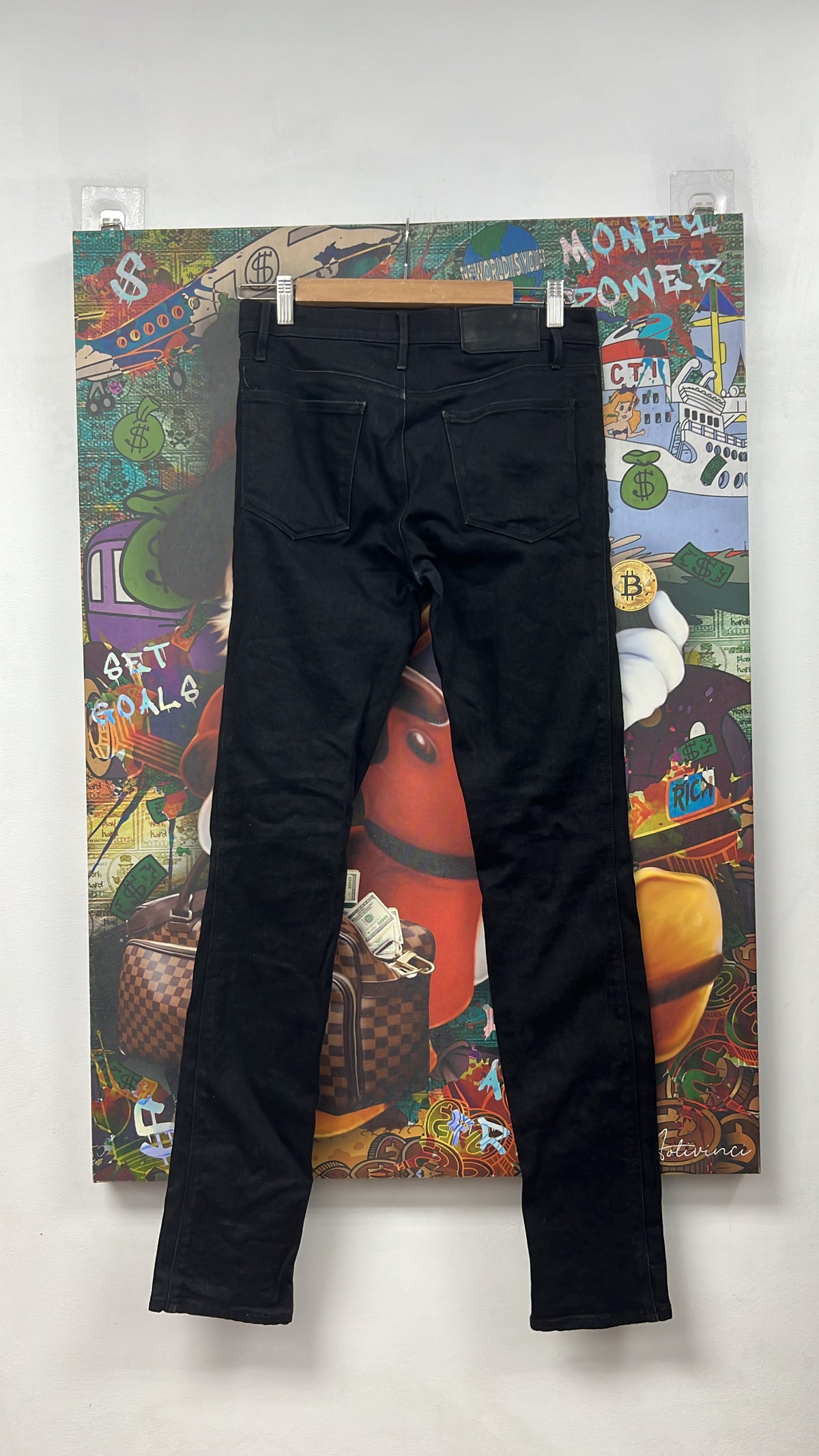 RTA Black Embroidered Jeans