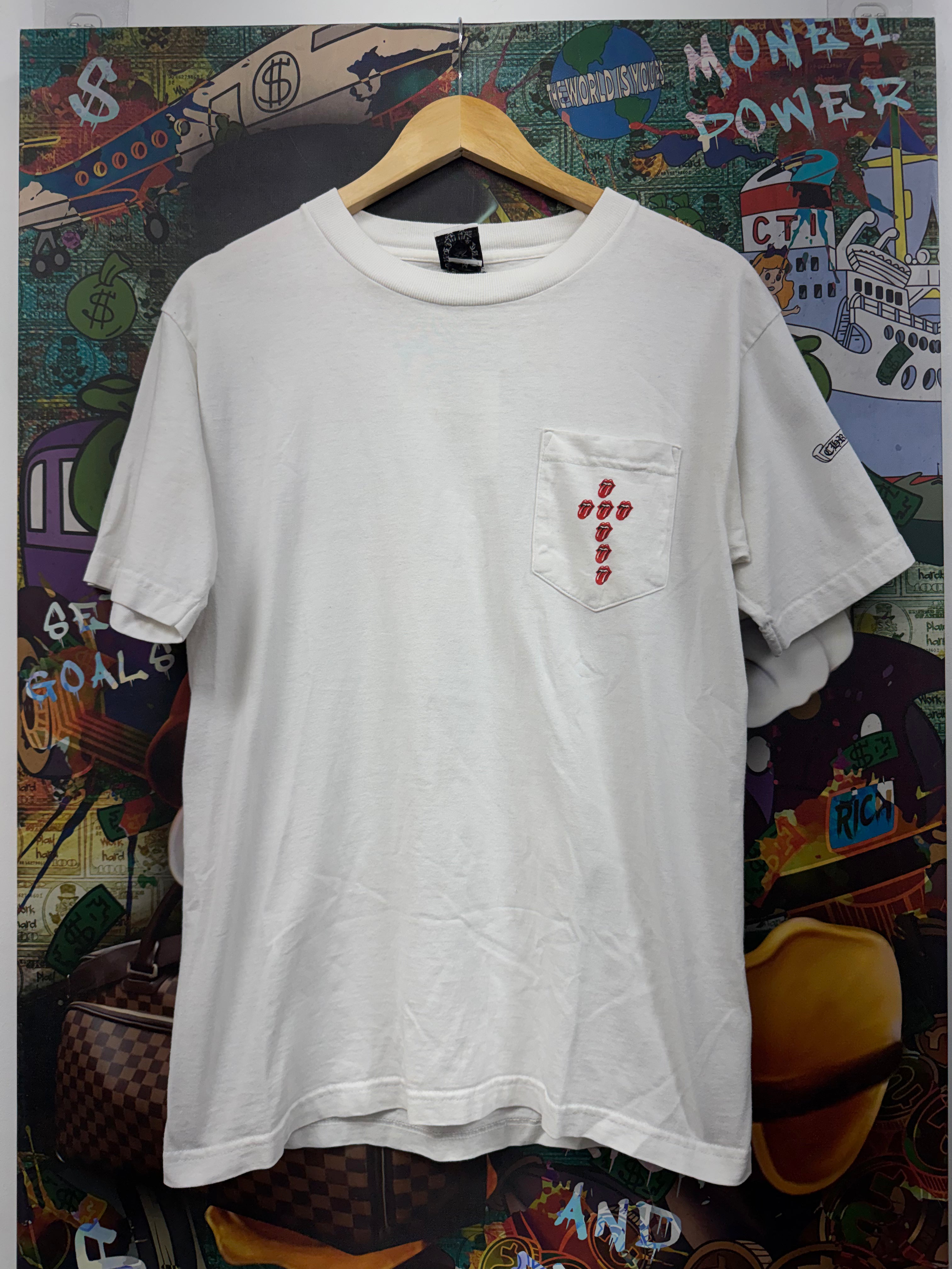 Chrome Hearts White Red Rolling Stones Vintage Tee