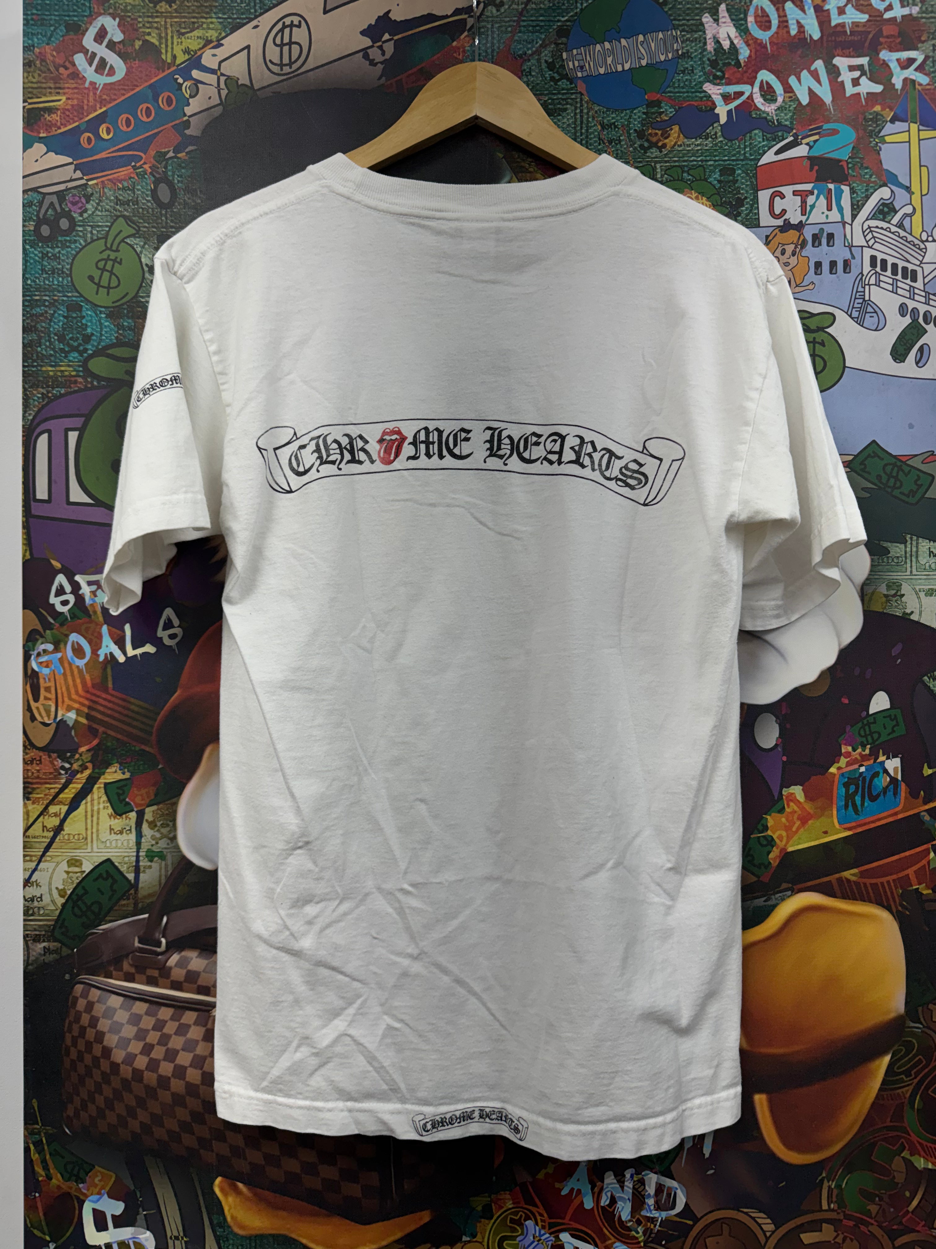 Chrome Hearts White Red Rolling Stones Vintage Tee