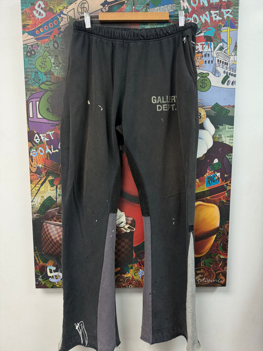 Gallery Dept Black Flare Paint Splatter Sweats