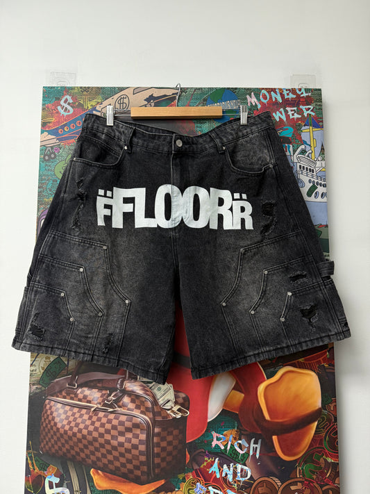 Floor914 Black Logo Shorts