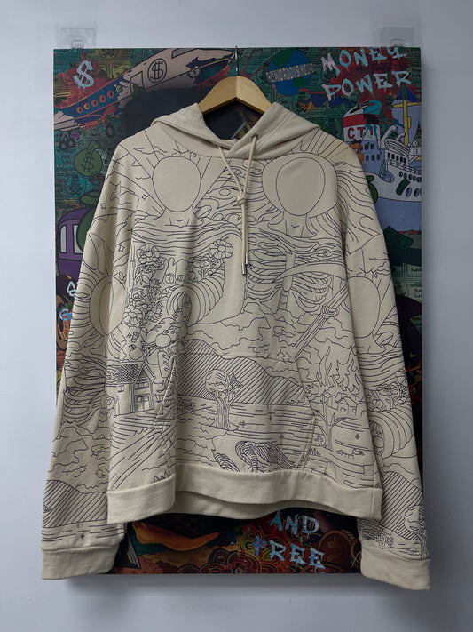 WDW Duality Embroidered Hoodie Cream Used Medium N/A