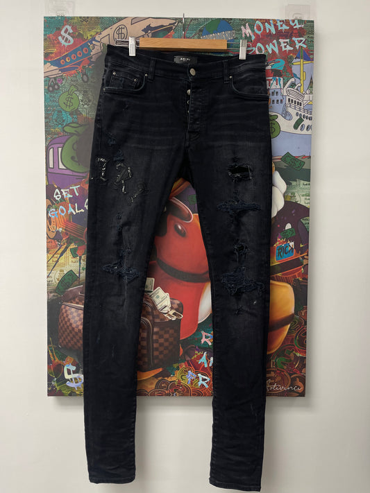 Amiri Jeans Black Old English Used 32