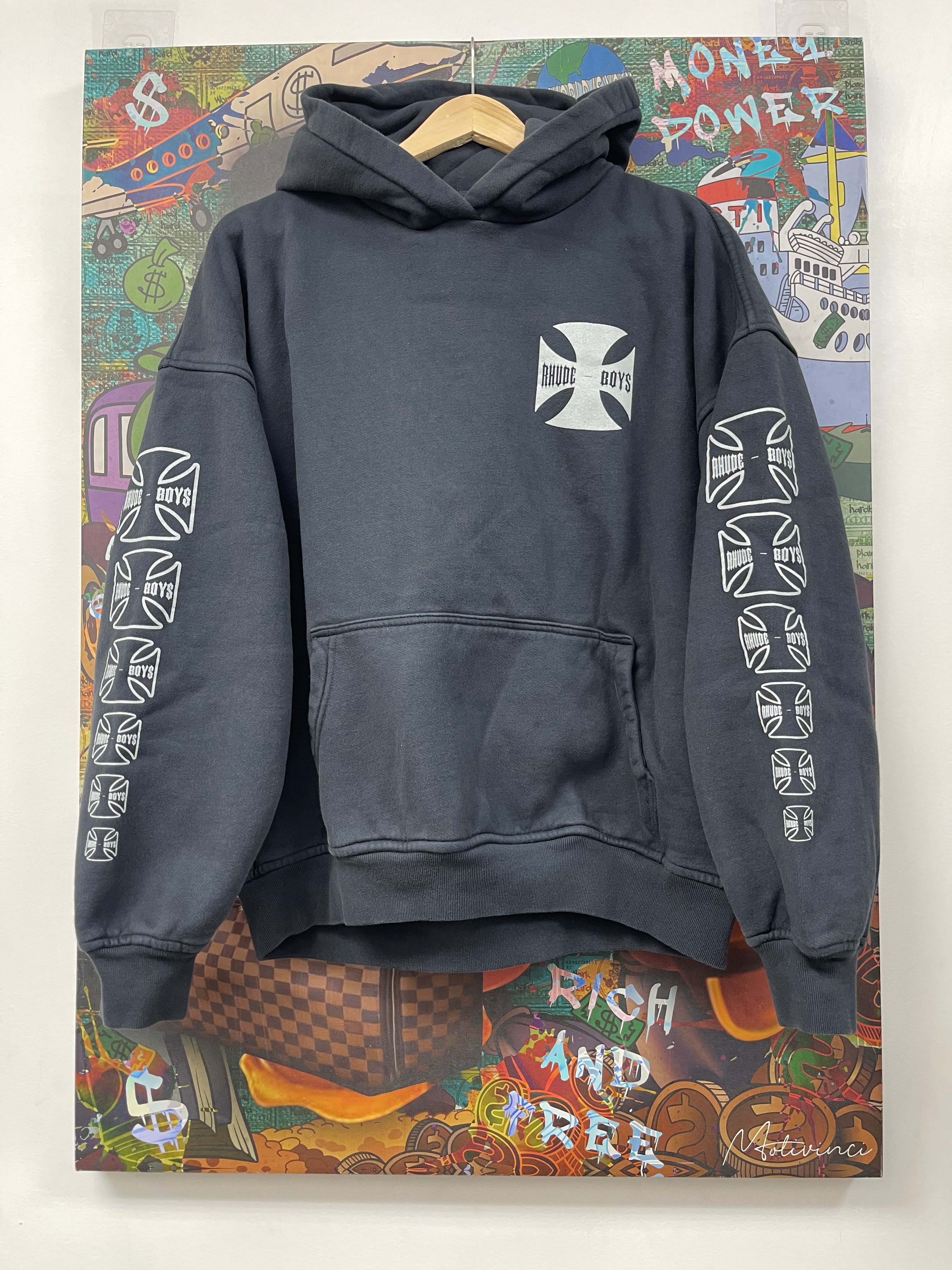 Rhude Black Vintage Crest Hoodie