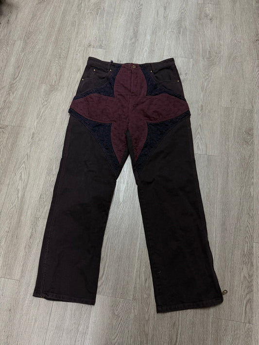 LV Burgundy Floral Monogram Jeans