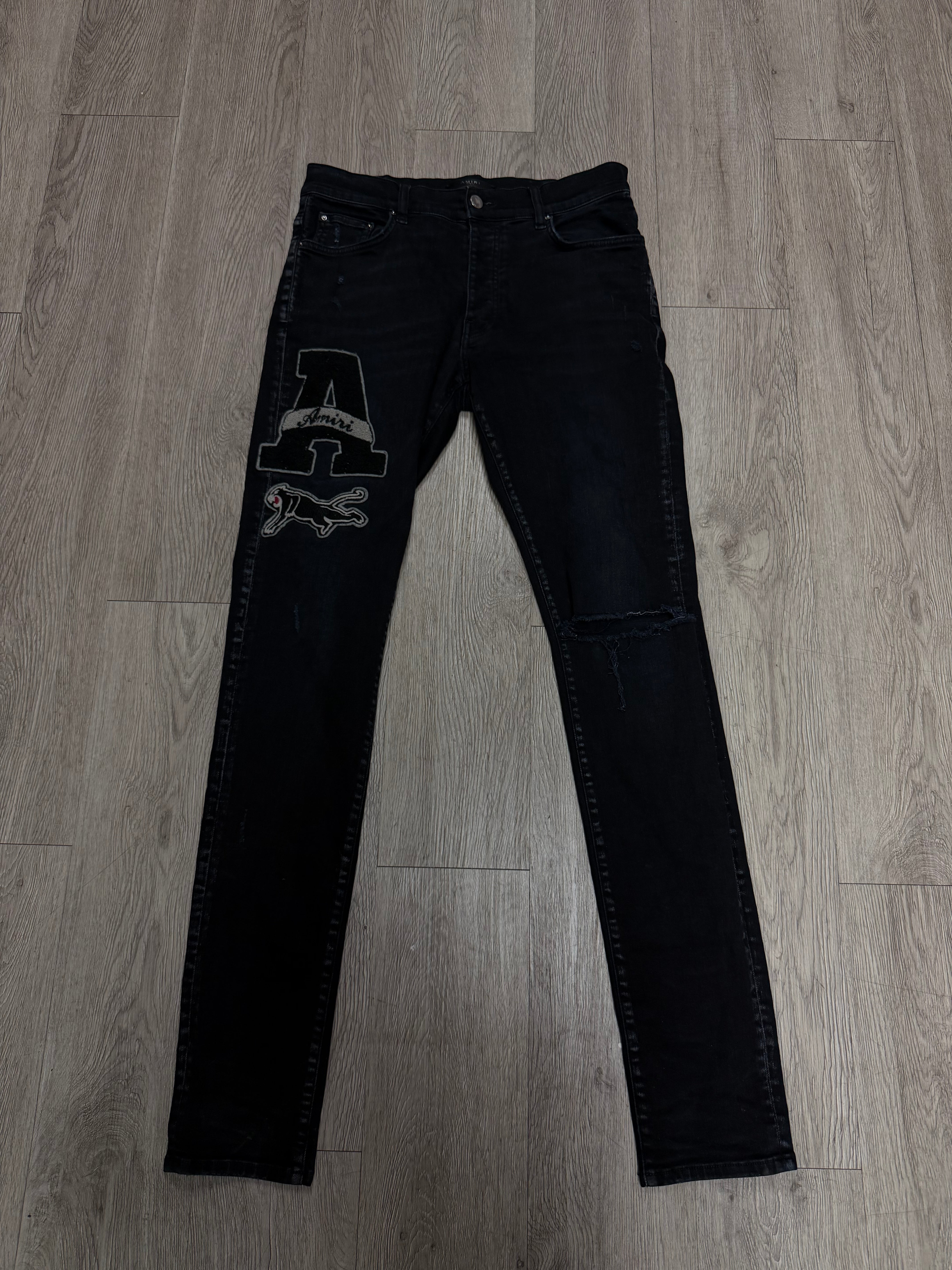 Amiri Black A Patch Jeans
