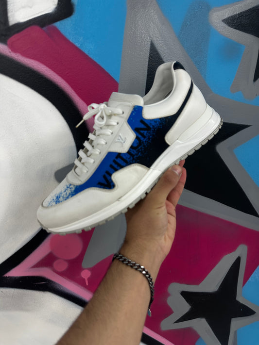LV White Blue Runaway Sneakers Used No Box