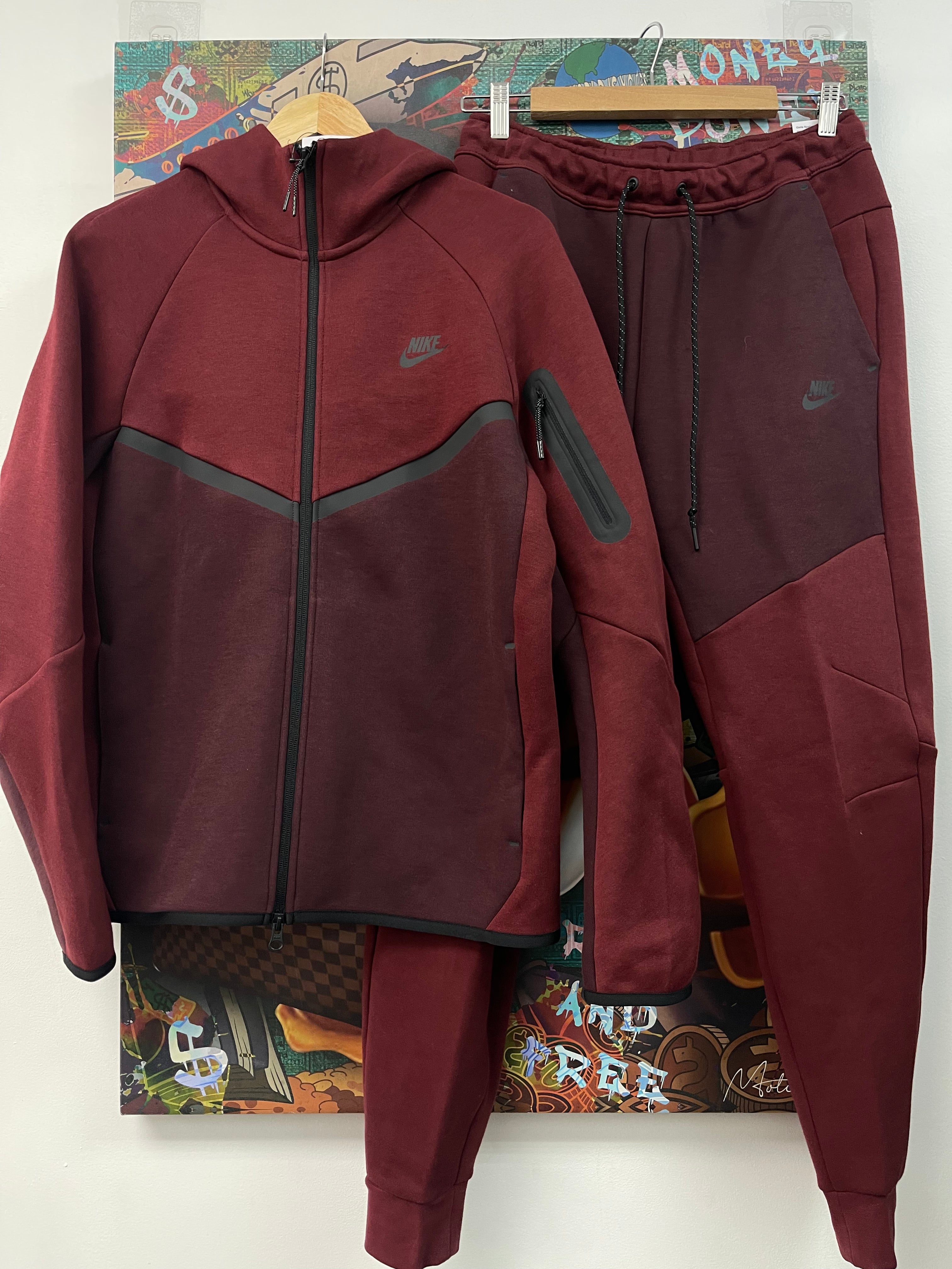 Nike Burgundy Tech Sweatsuit