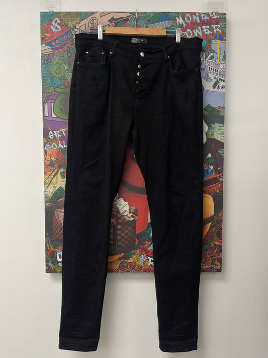 Amiri Stack Denim Black Plain Used 38
