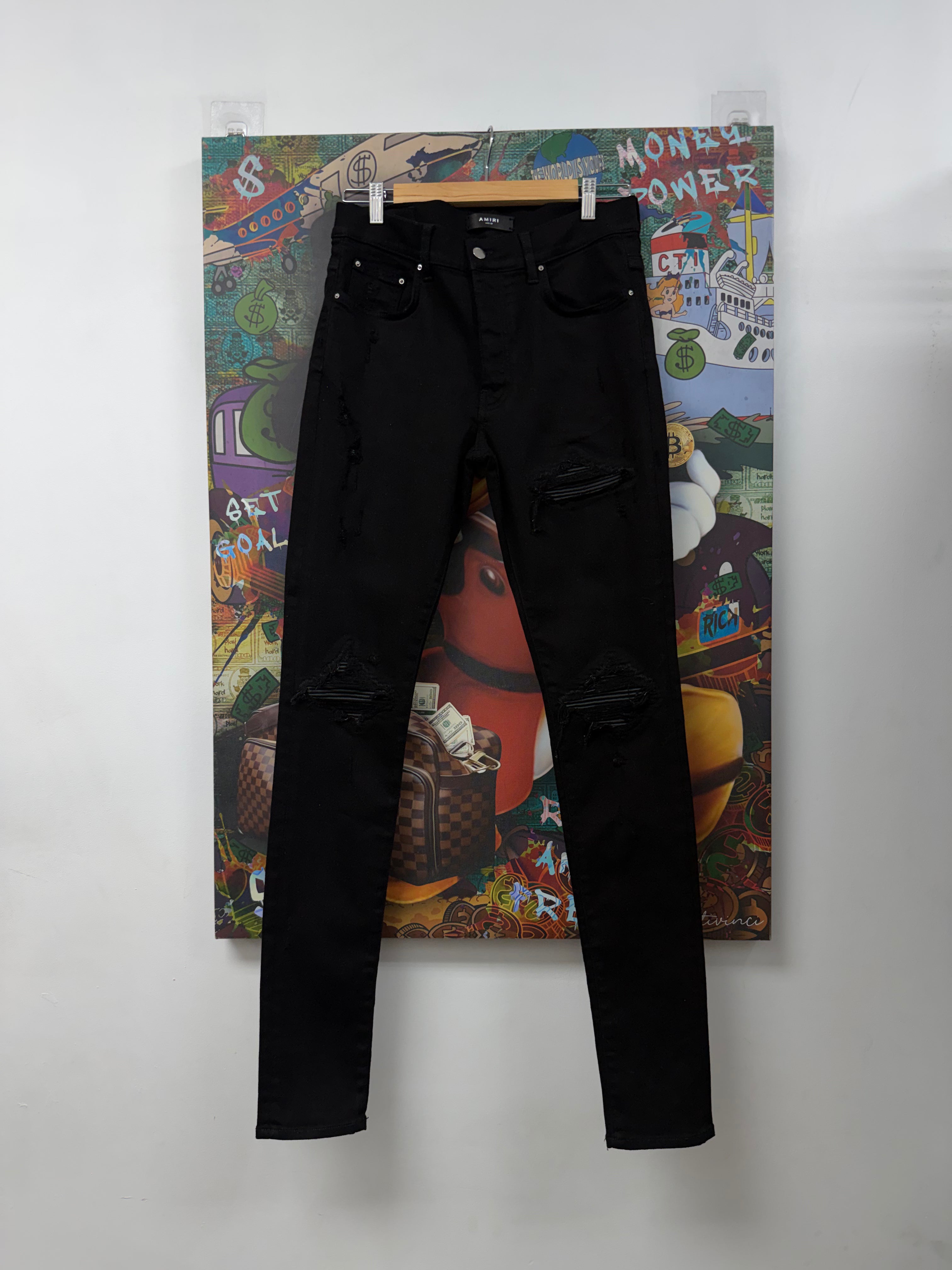 Amiri MX1 Black Black Patch Jeans