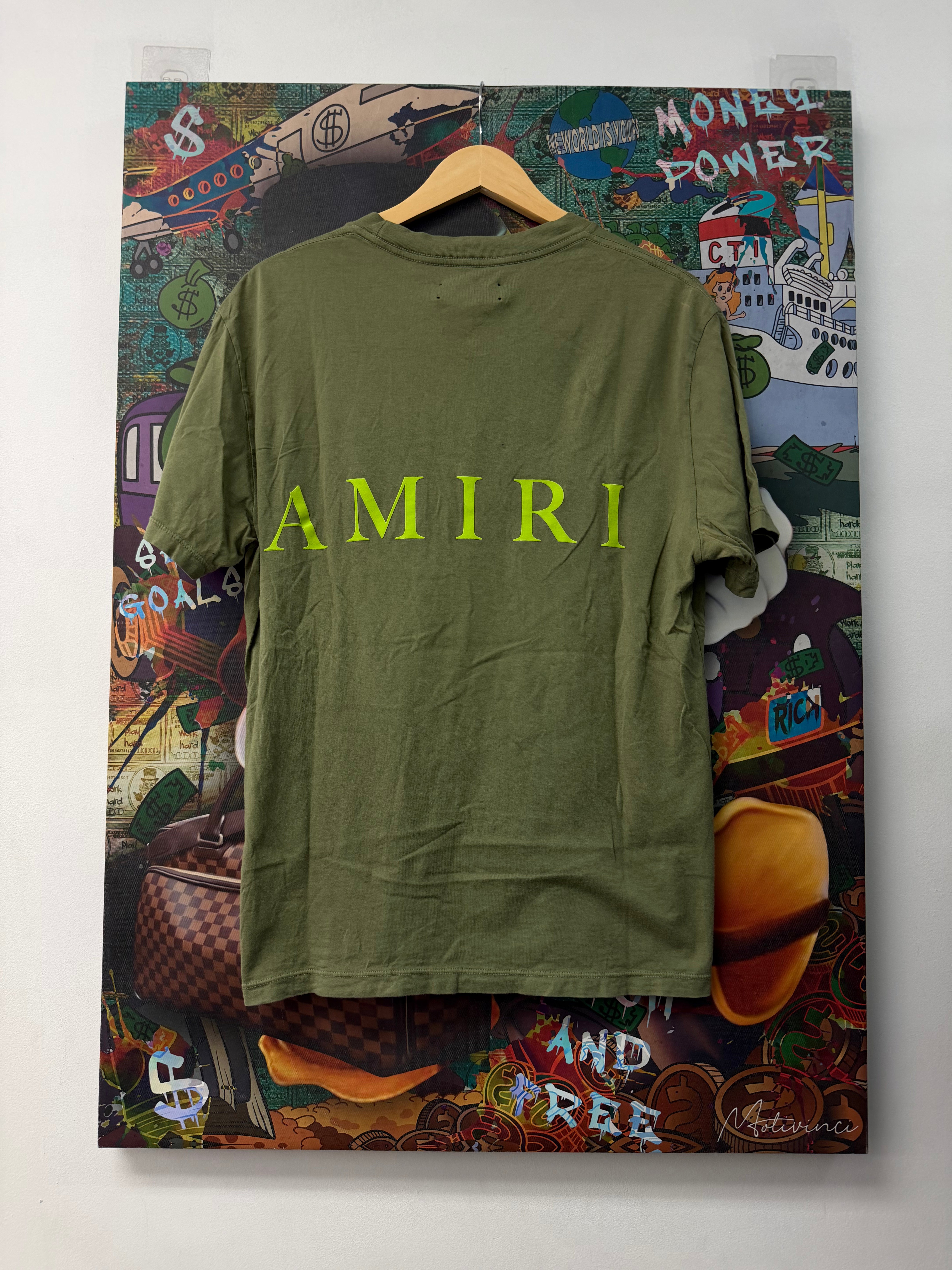 Amiri Olive Lime Tee