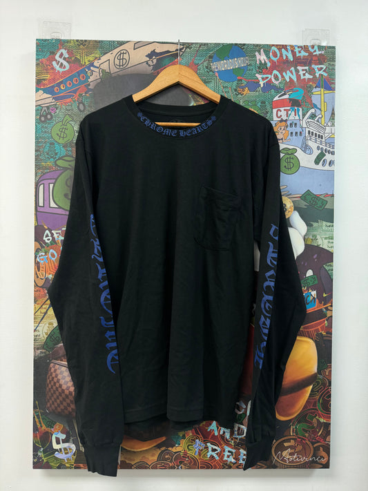 Chrome Hearts Neck Logo Blue Black Long Sleeve