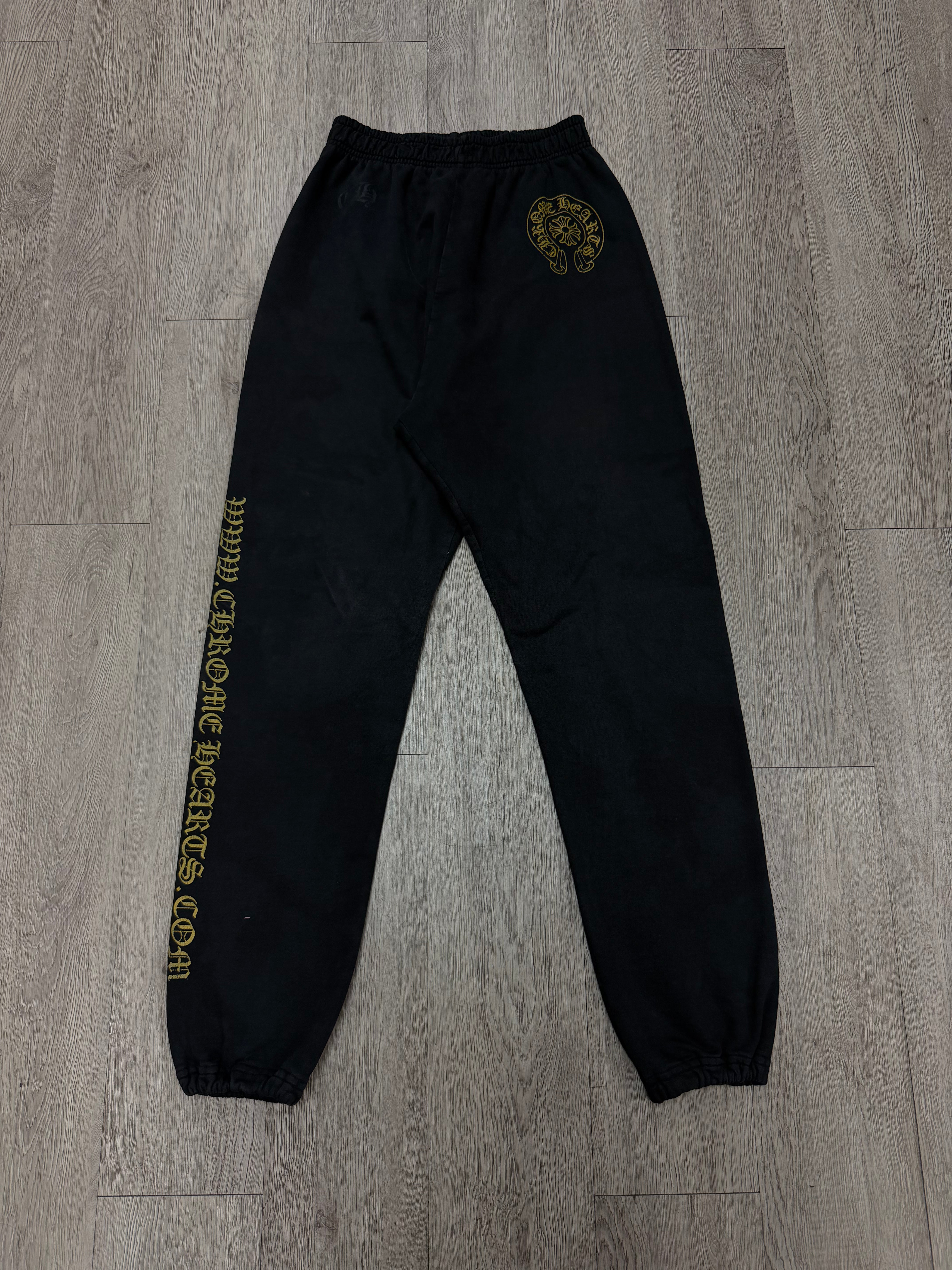Chrome Hearts Black Gold Horseshoe Sweatpants