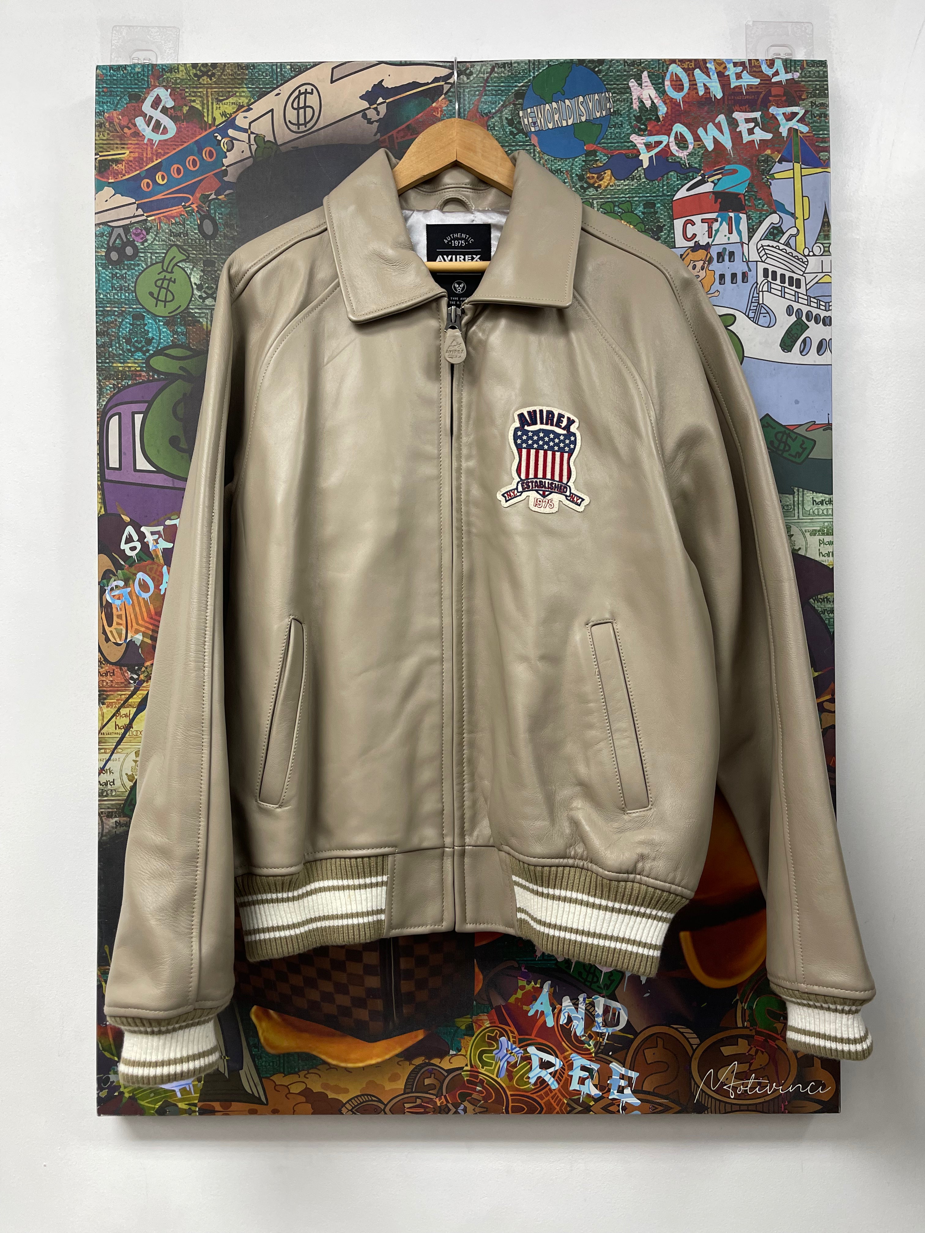 Avirex Biege Anniversary Varsity Jacket
