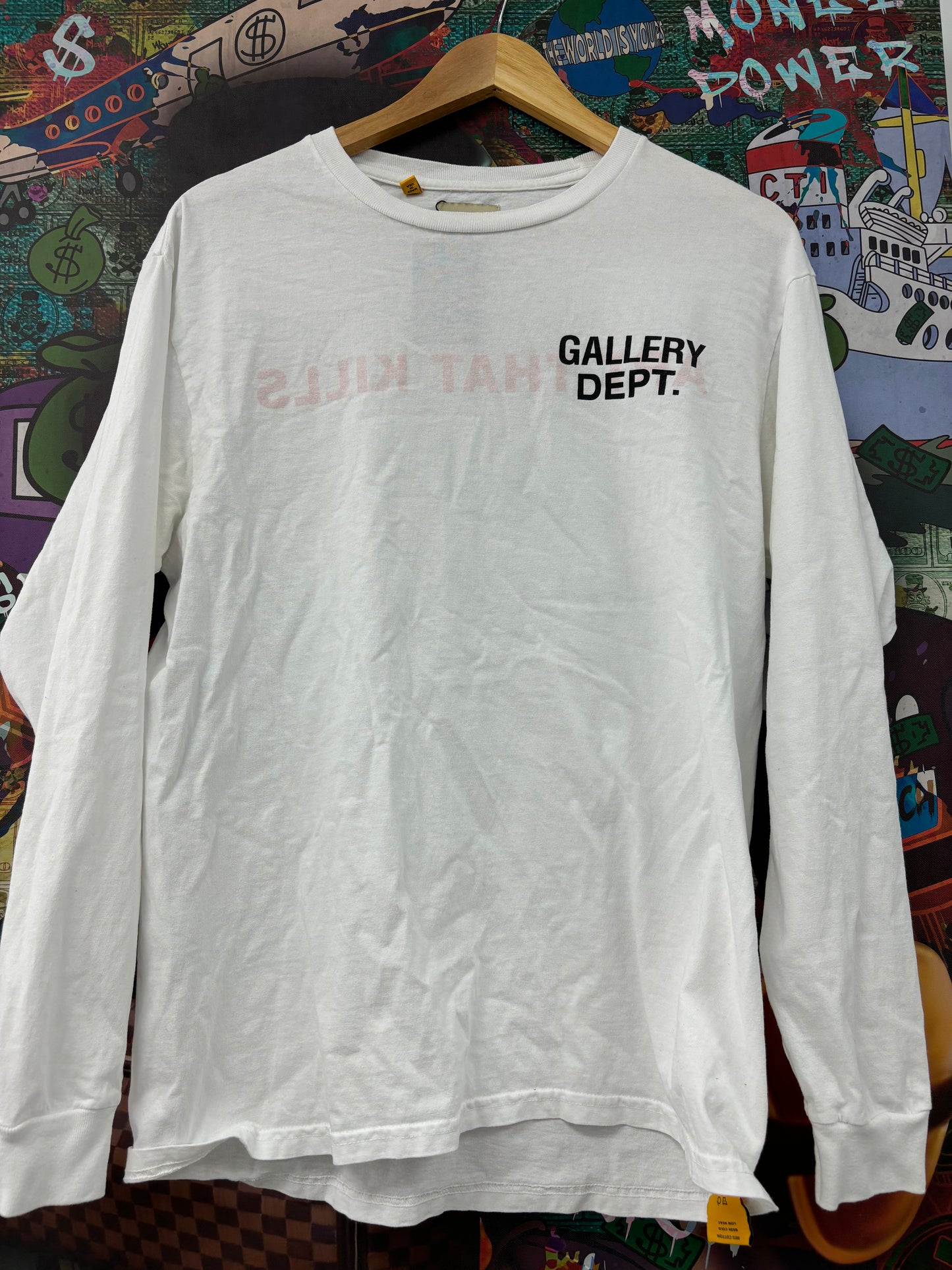 Gallery Dept LS tee white reverseable size:small Used