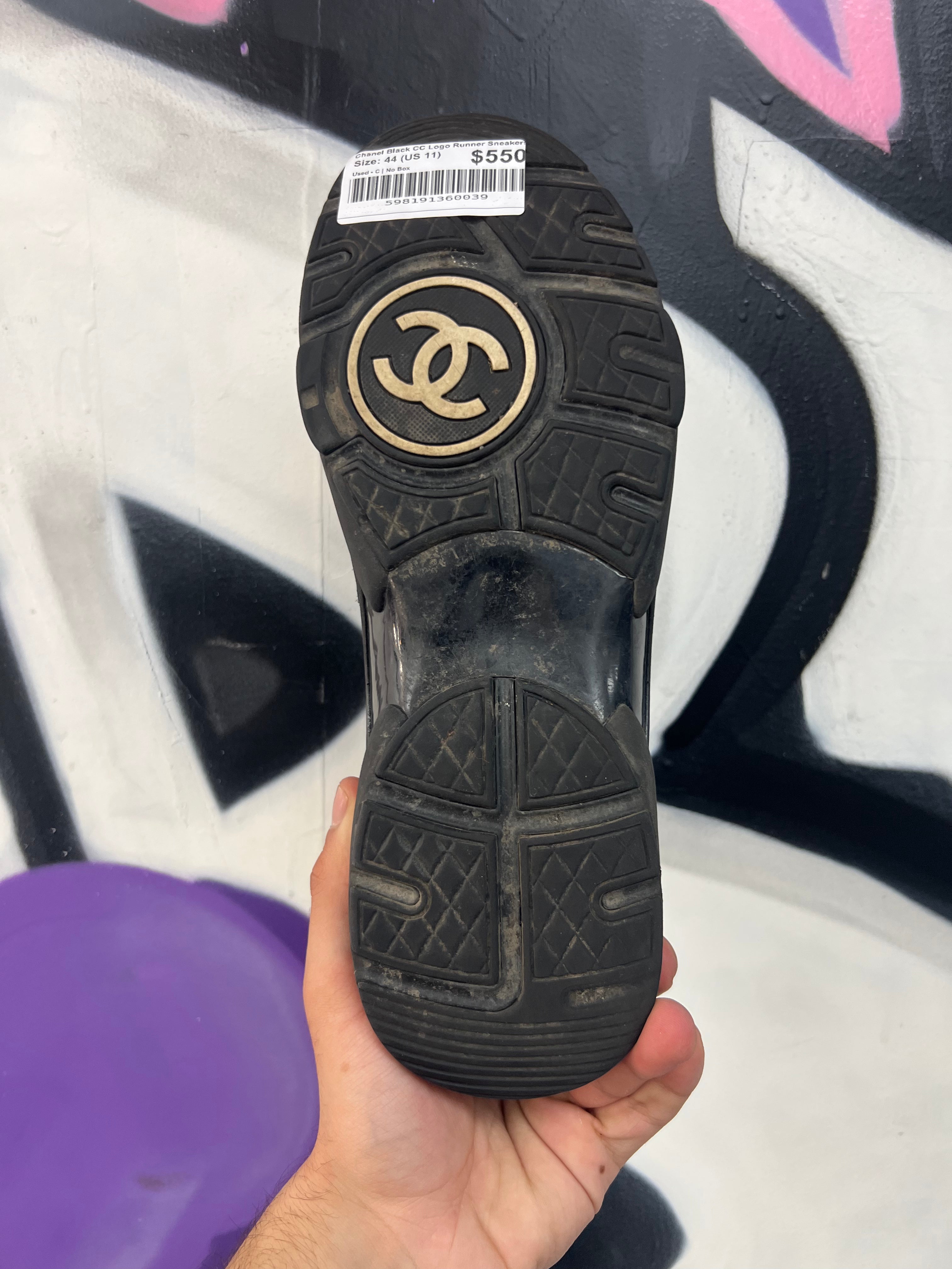 Chanel Black CC Logo Runner Sneakers