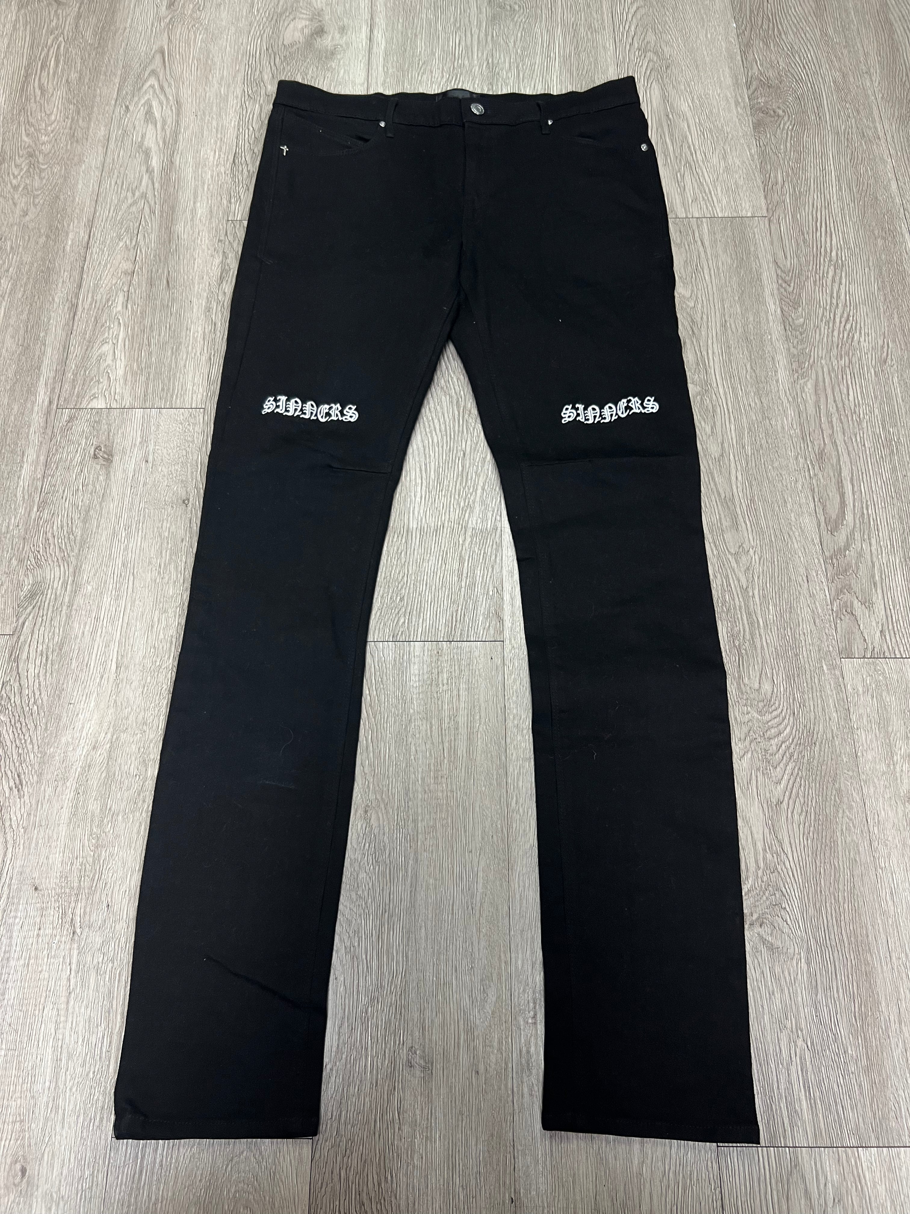 RTA Black White Sinners Rip Jeans
