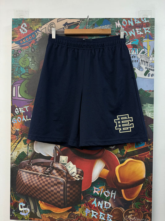 Eric Emanuel Navy Cream Baggy Shorts