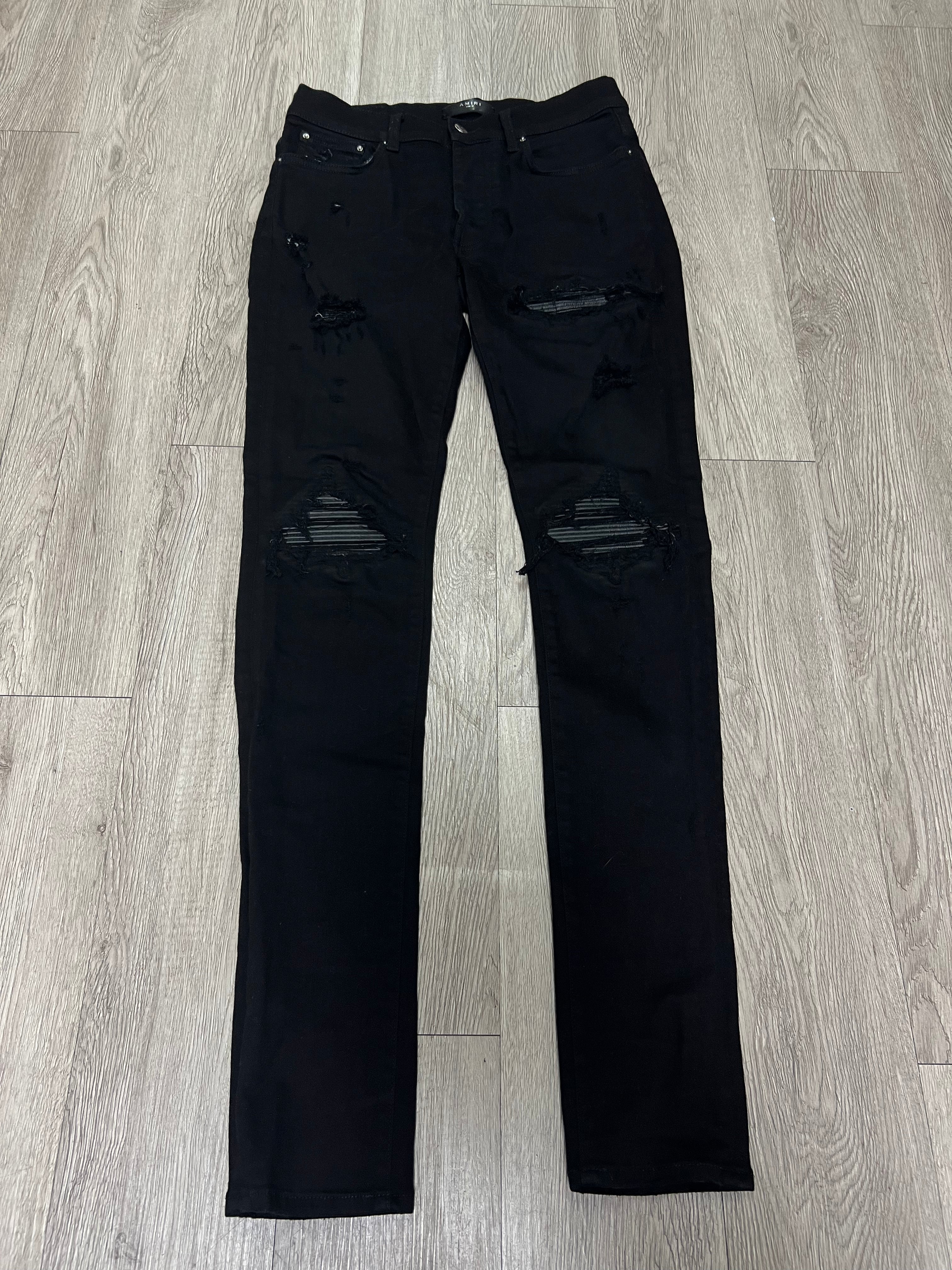 Amiri MX1 Black Black Patch Jeans
