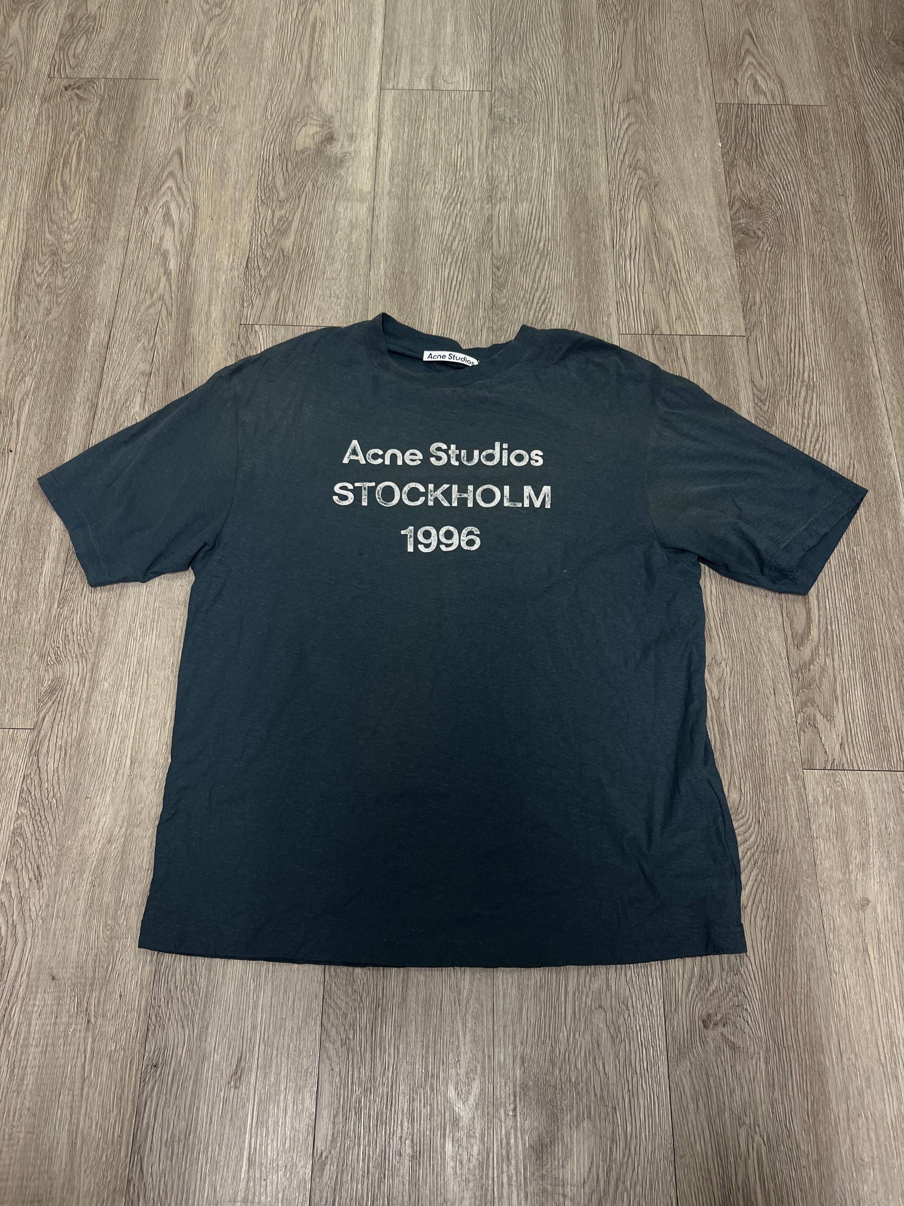 Acne Studios Navy Distressed Stockholm Tee