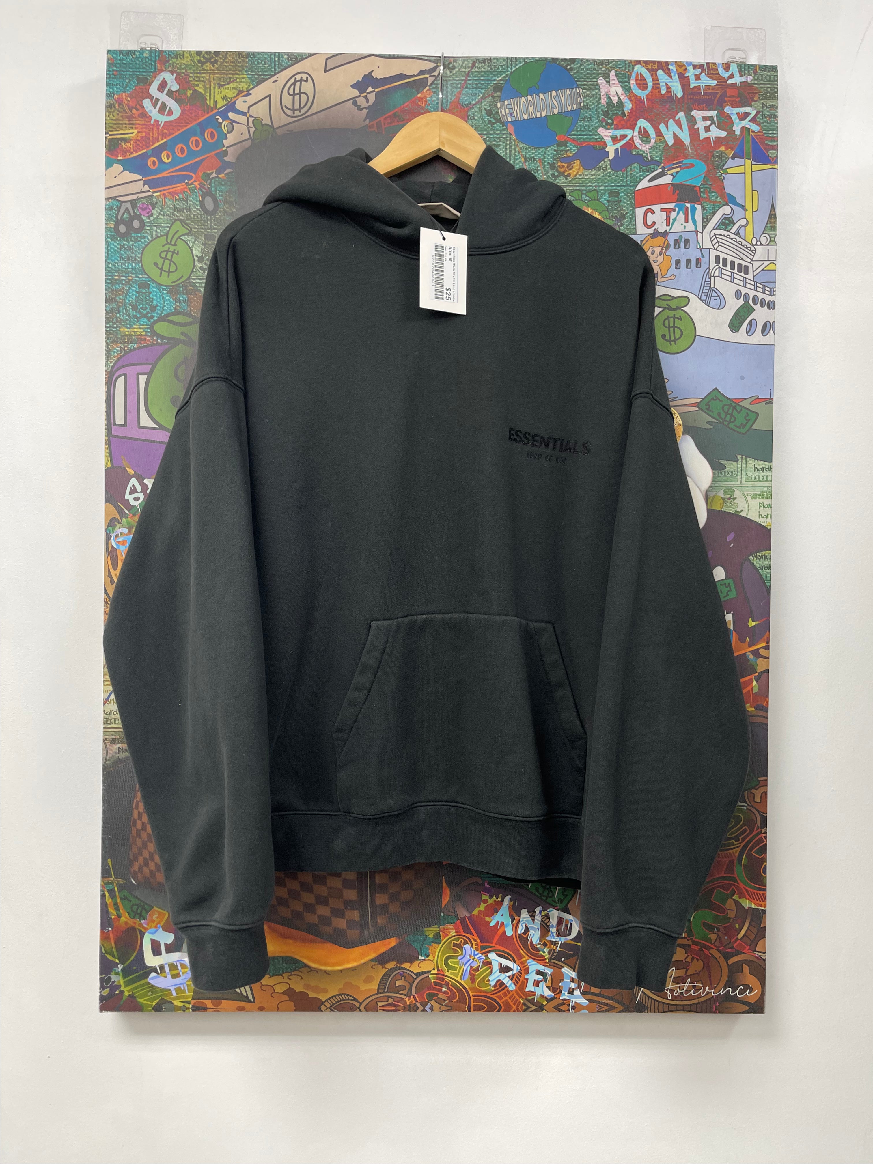 Essentials Black Stretch Limo Hoodie