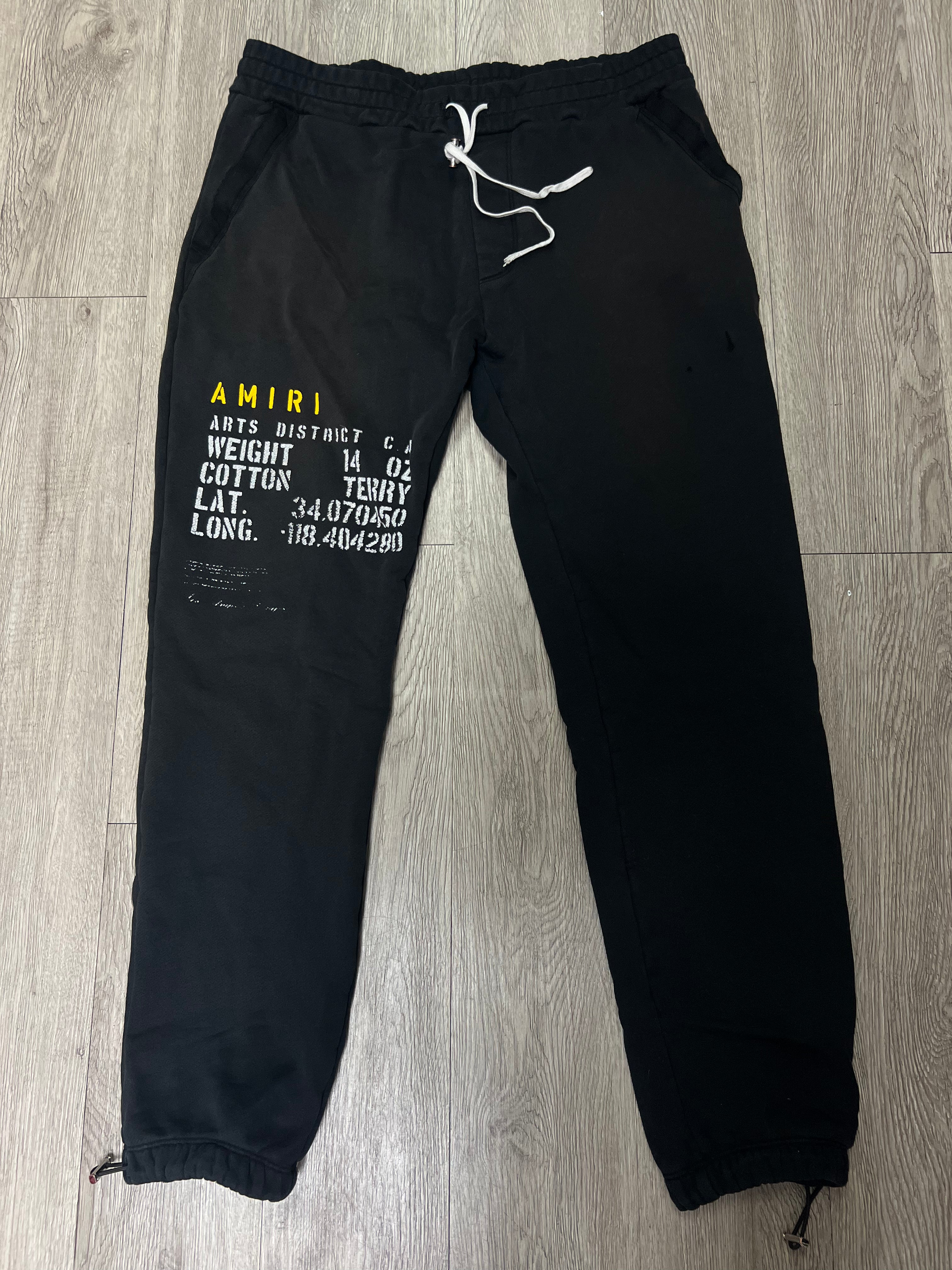 Amiri Black Yellow MA Arts District Sweats