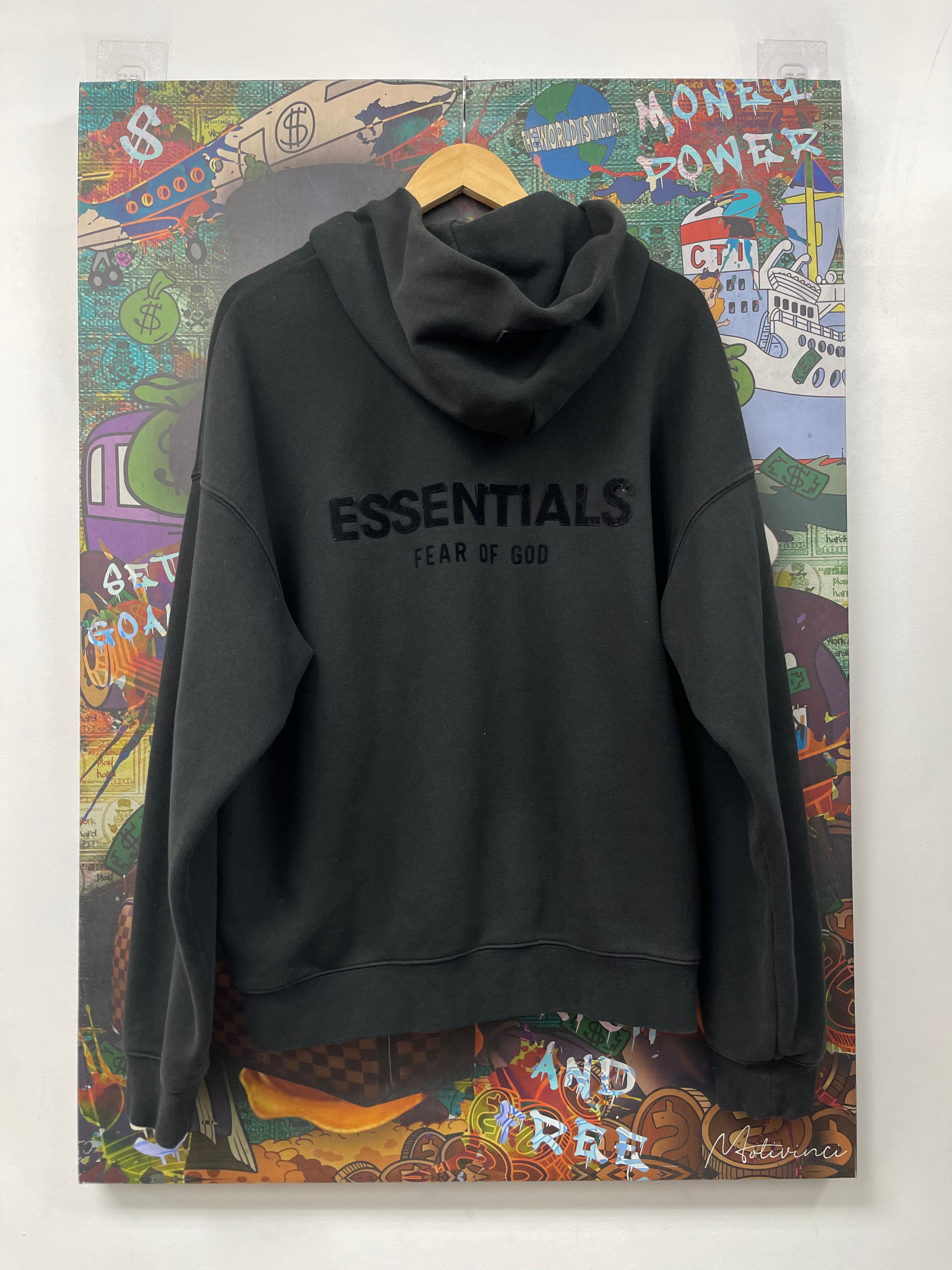 Essentials Black Stretch Limo Hoodie