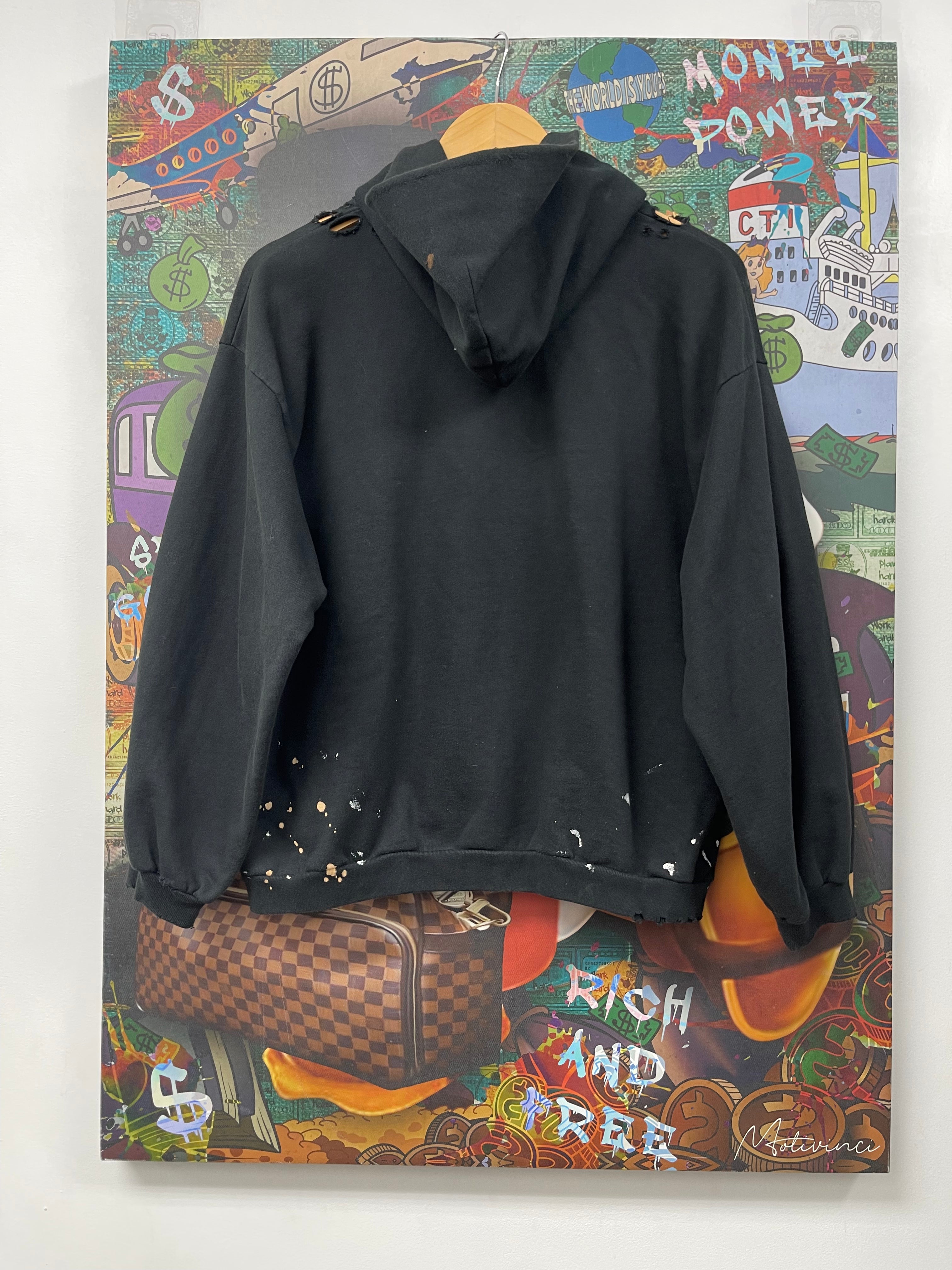 Balenciaga Black Rainbow 90% (Cropped) Hoodie
