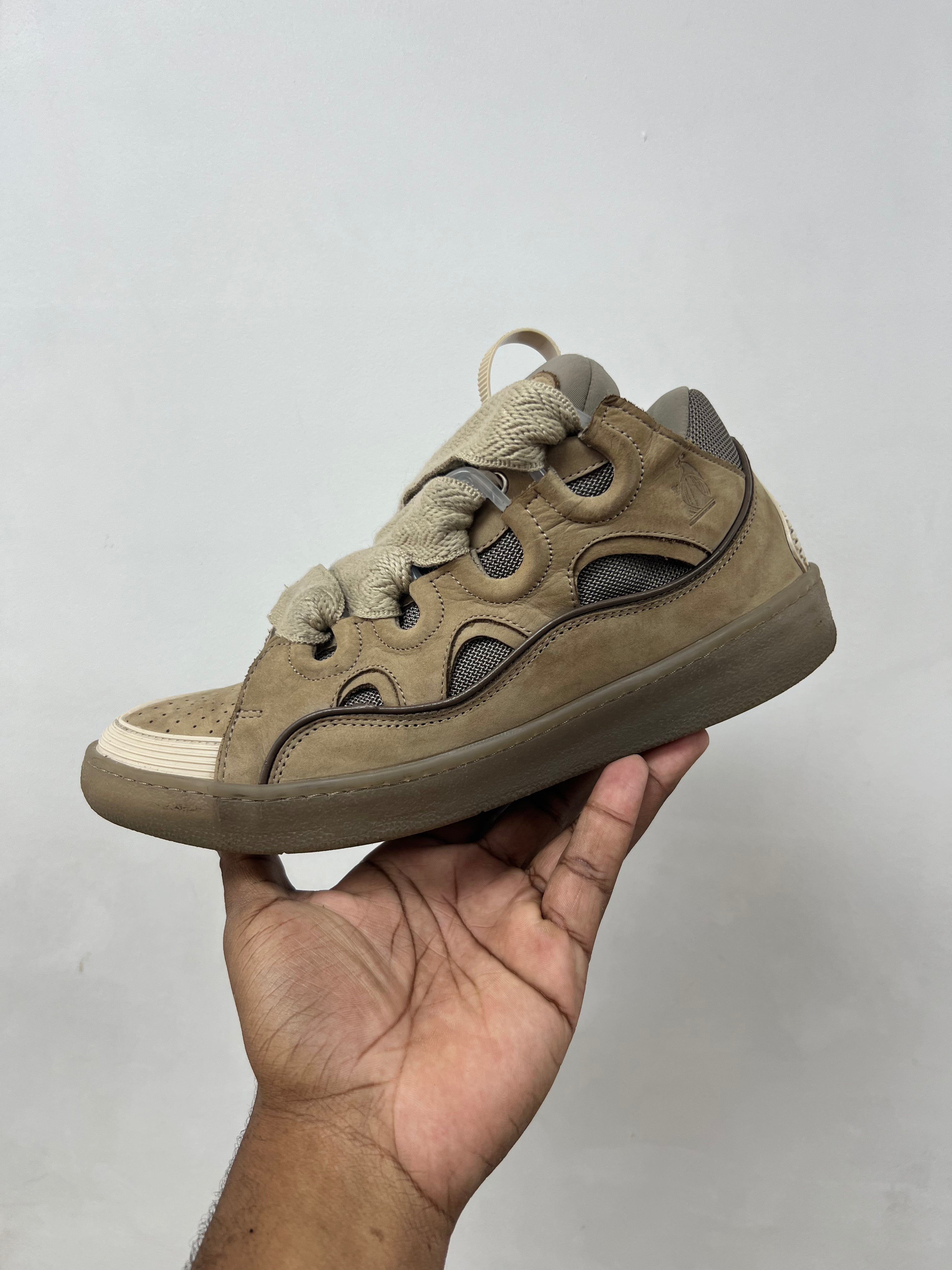 Lanvin Tan Curb Sneakers