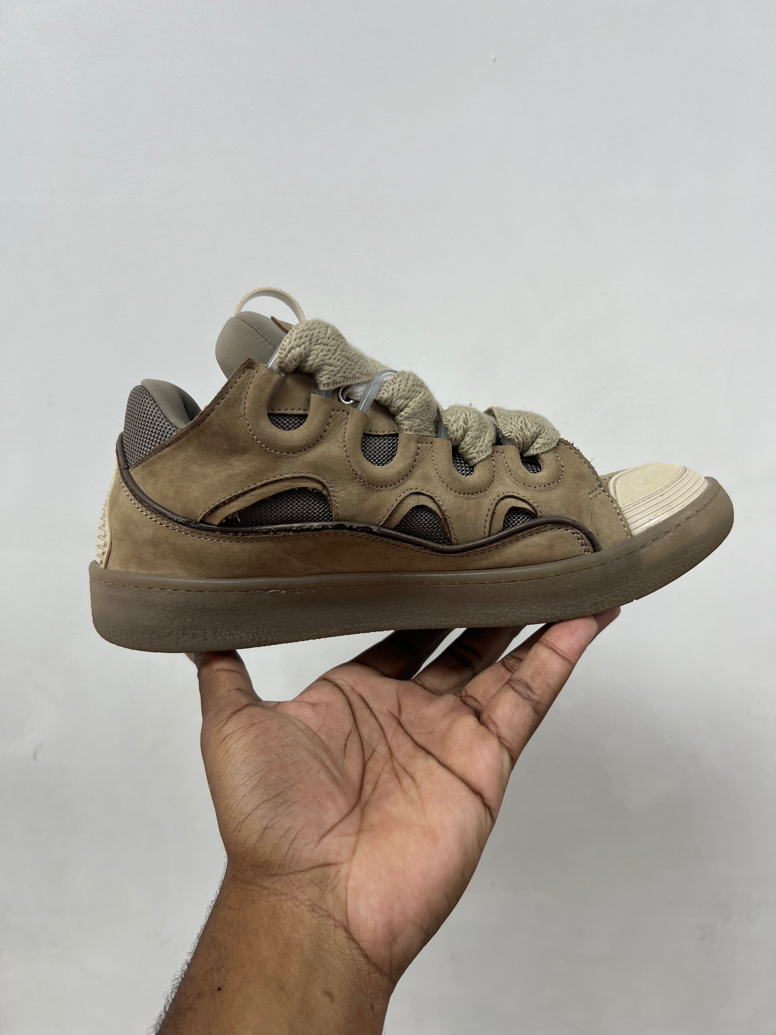 Lanvin Tan Curb Sneakers