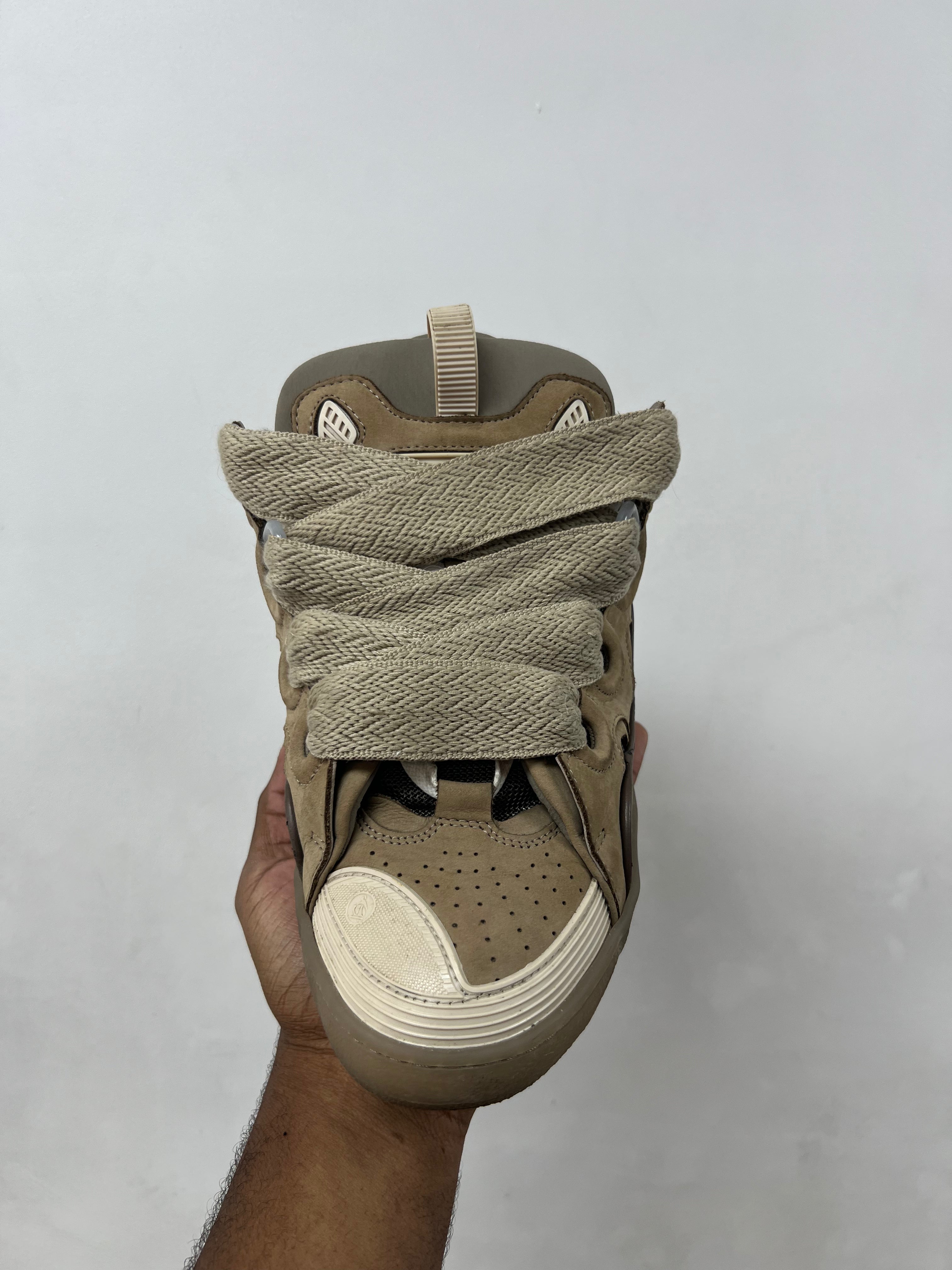 Lanvin Tan Curb Sneakers