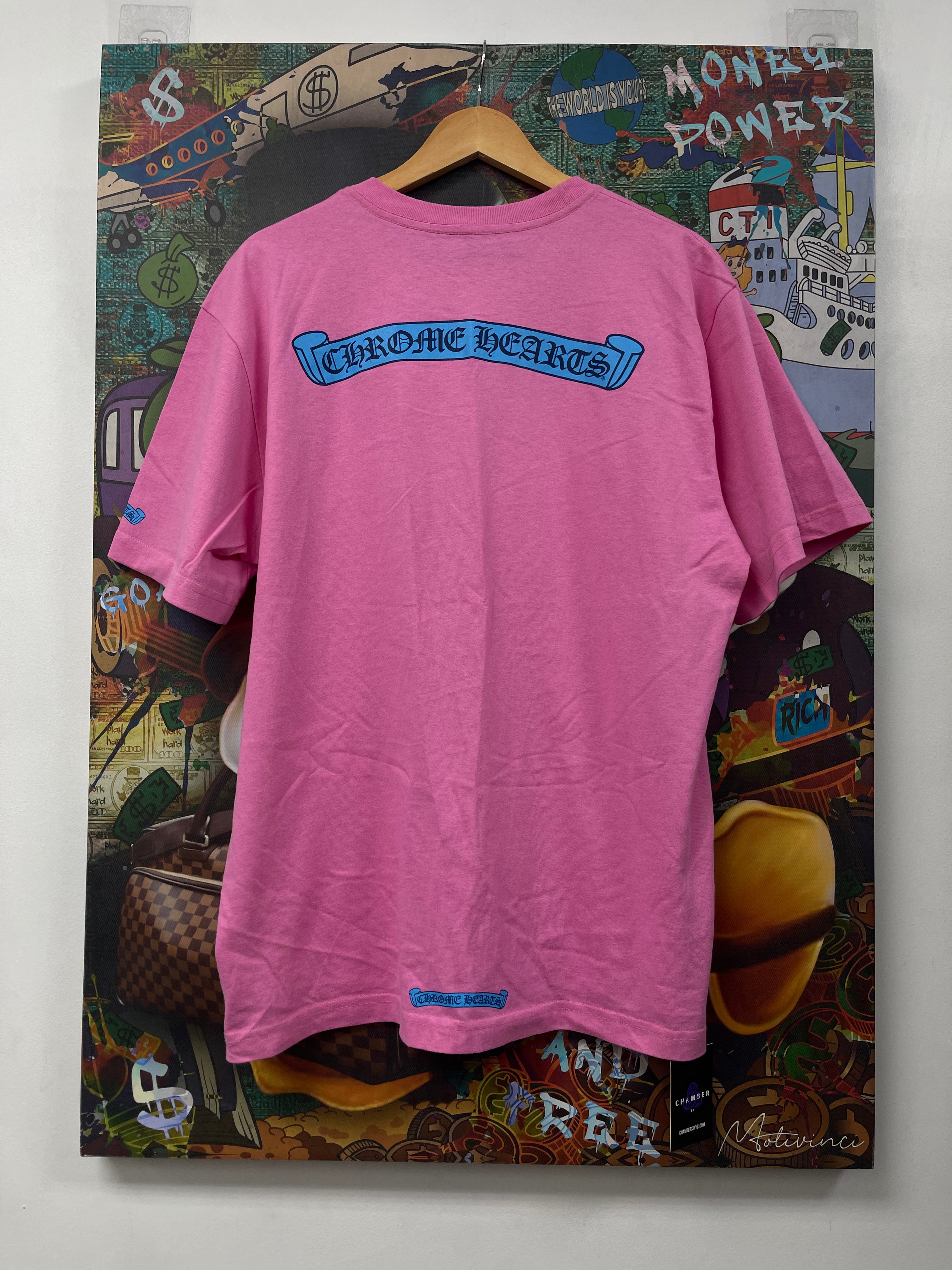 Chrome Hearts Pink Baby Blue Scroll Tee