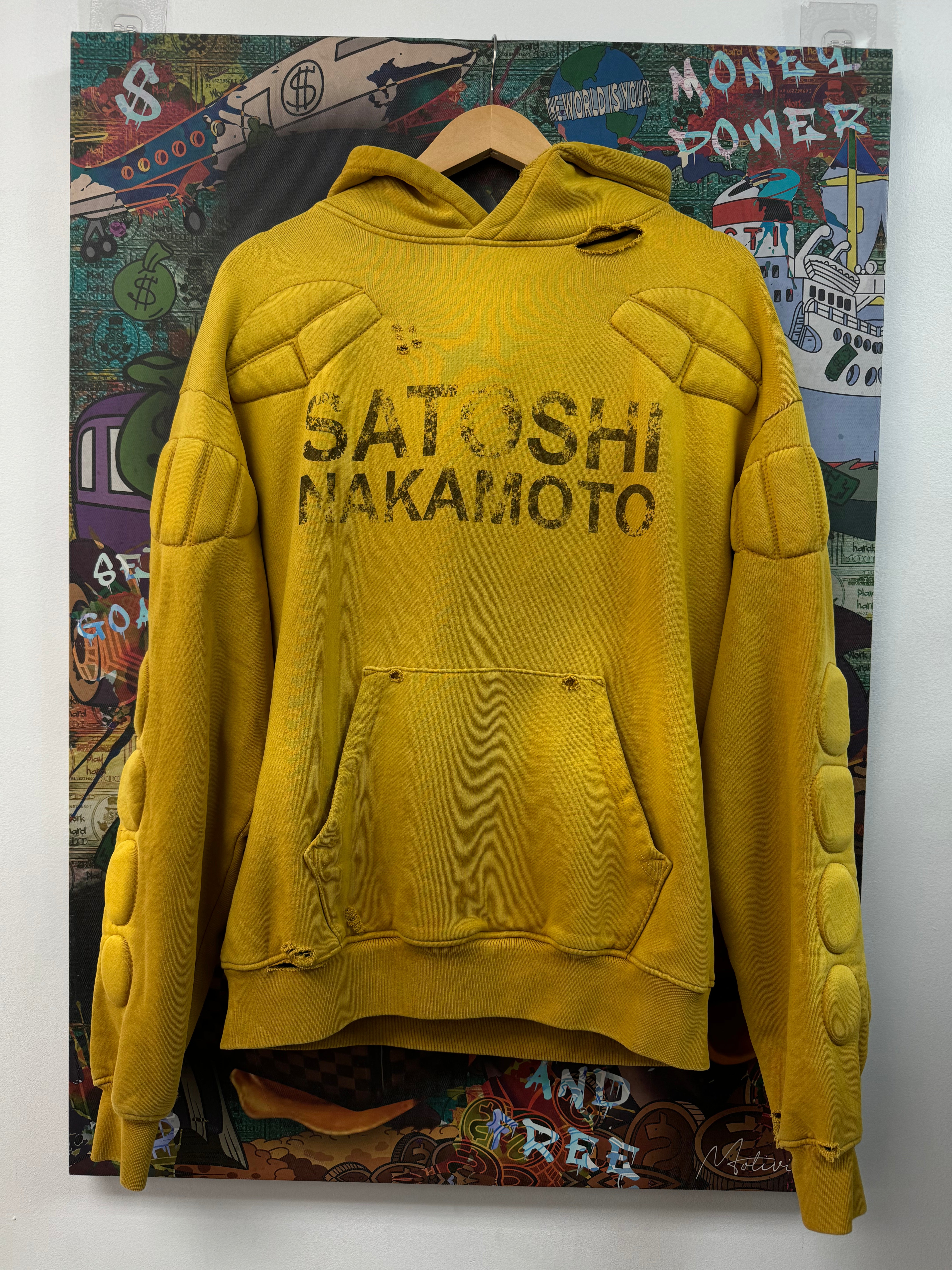 Satoshi Nakamoto Mustard Logo Hoodie