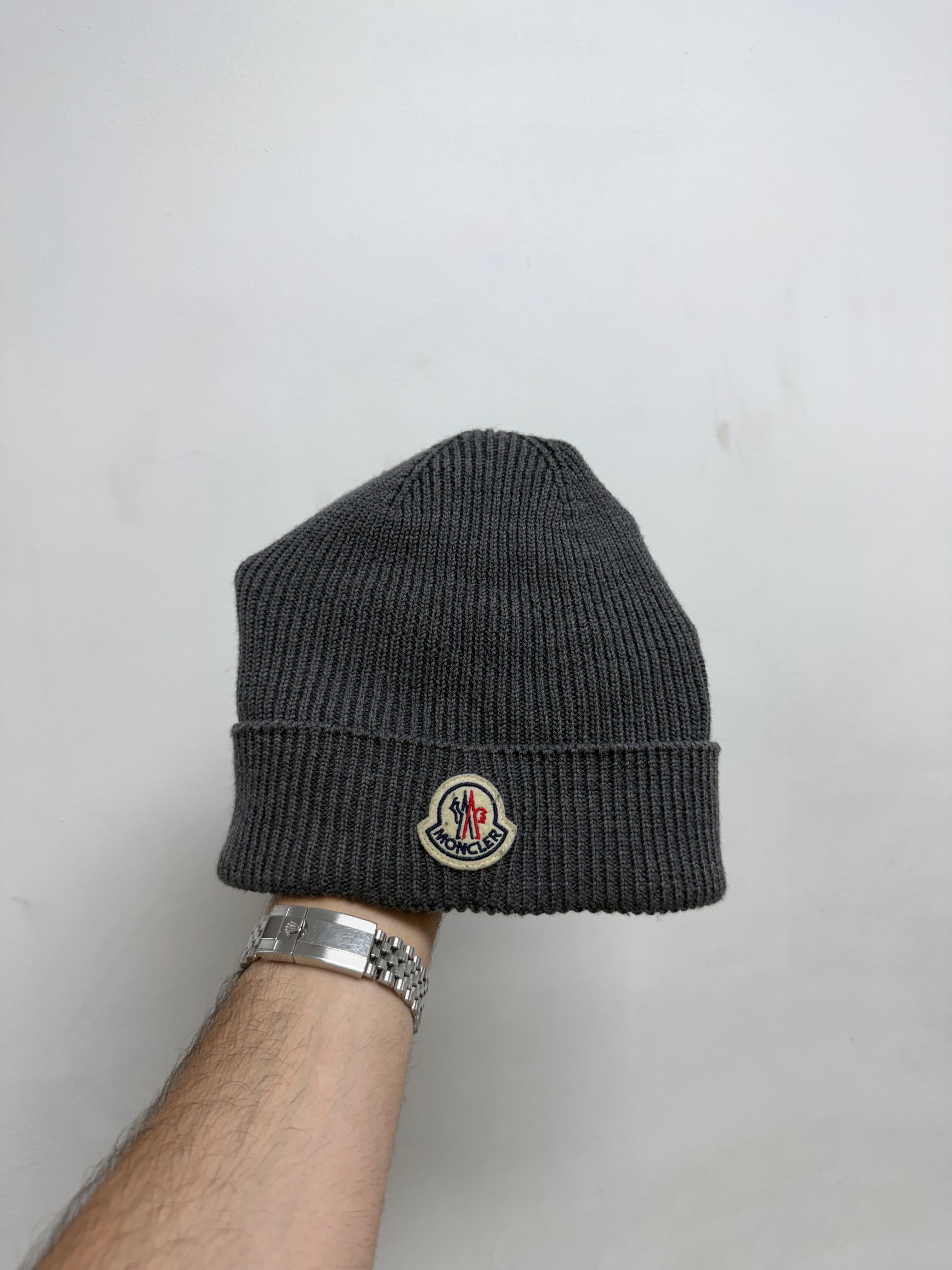 Moncler Grey Logo Beanie