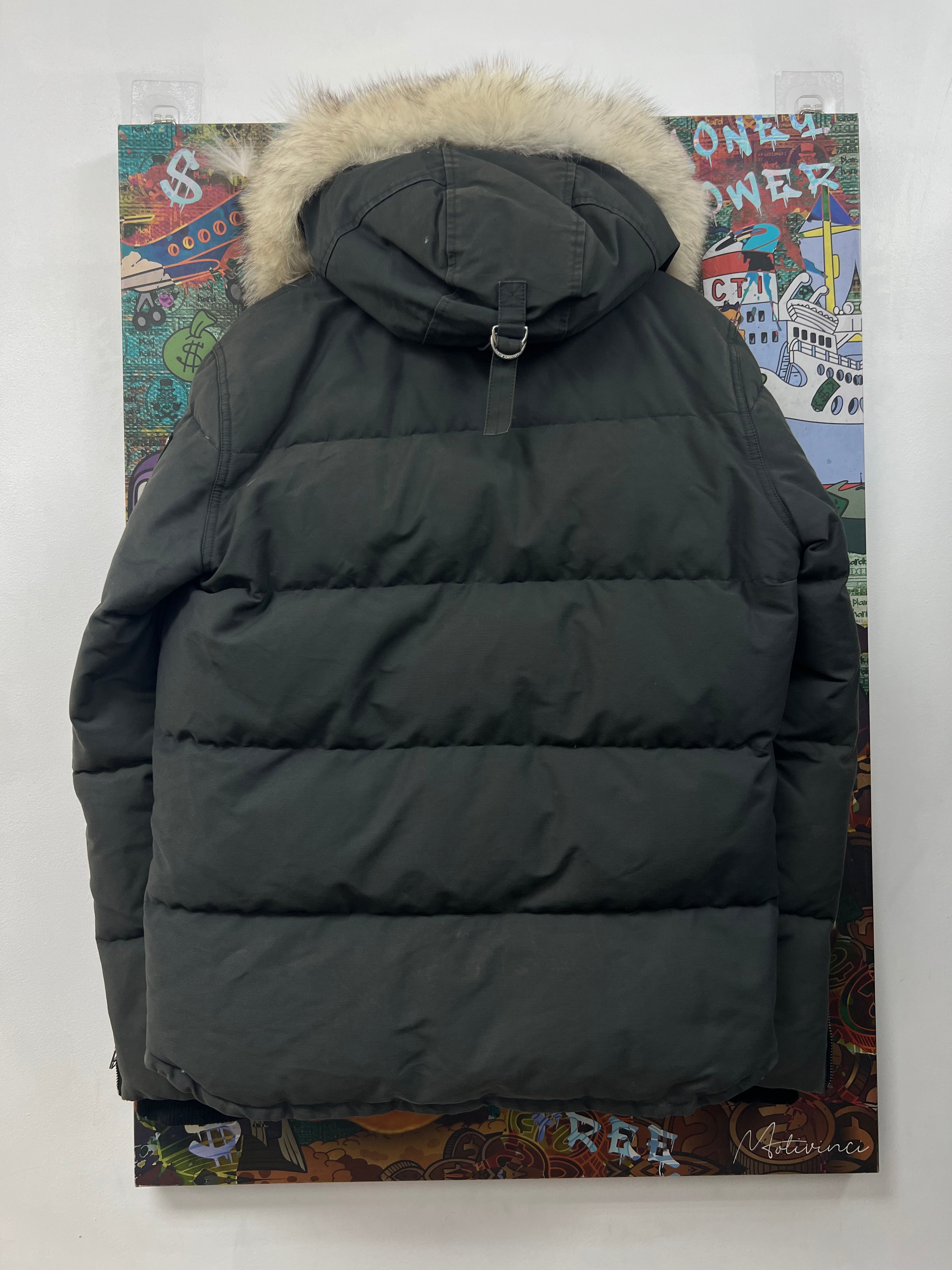 Moose Knuckles Grey White Fur 3Q Jacket