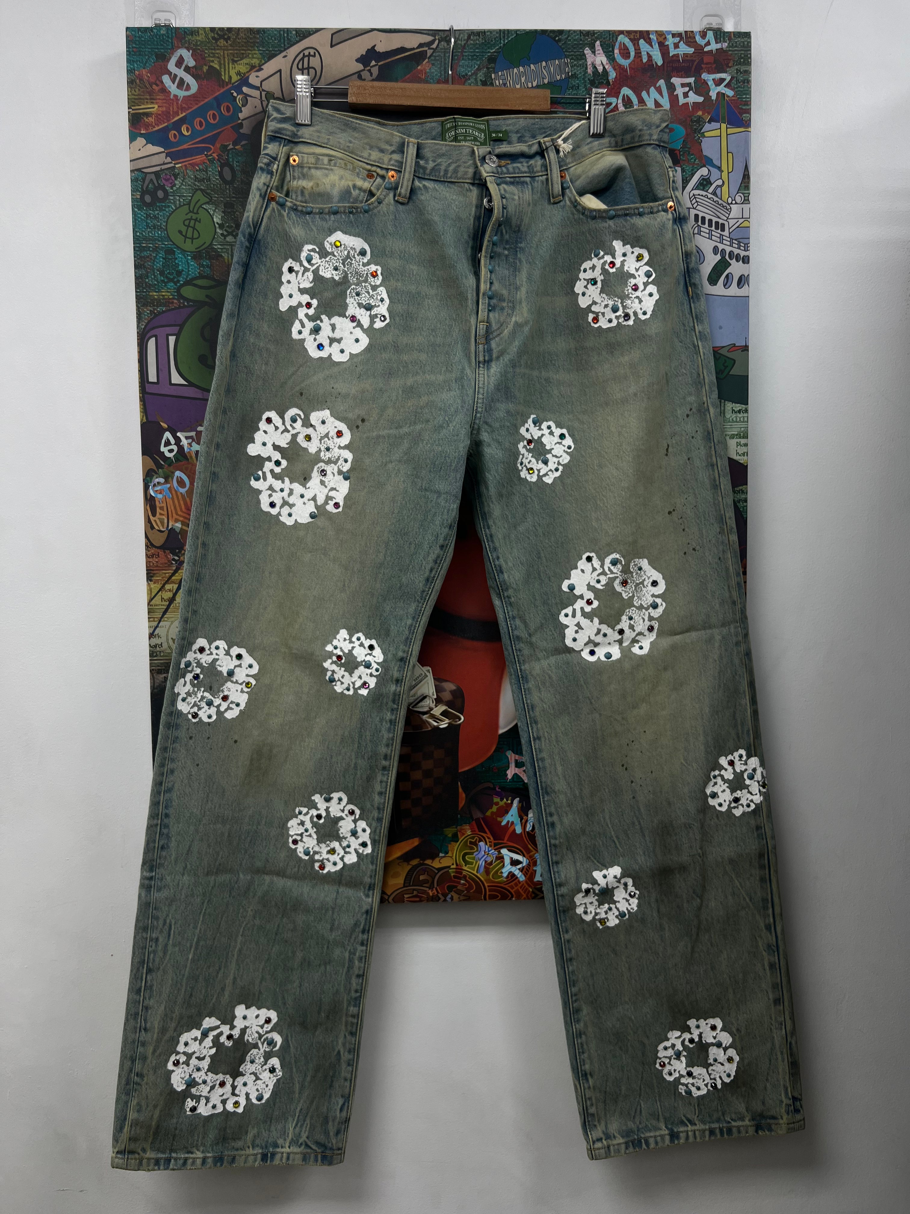Denim Tears Dirty Wash Studded Baggy Jeans