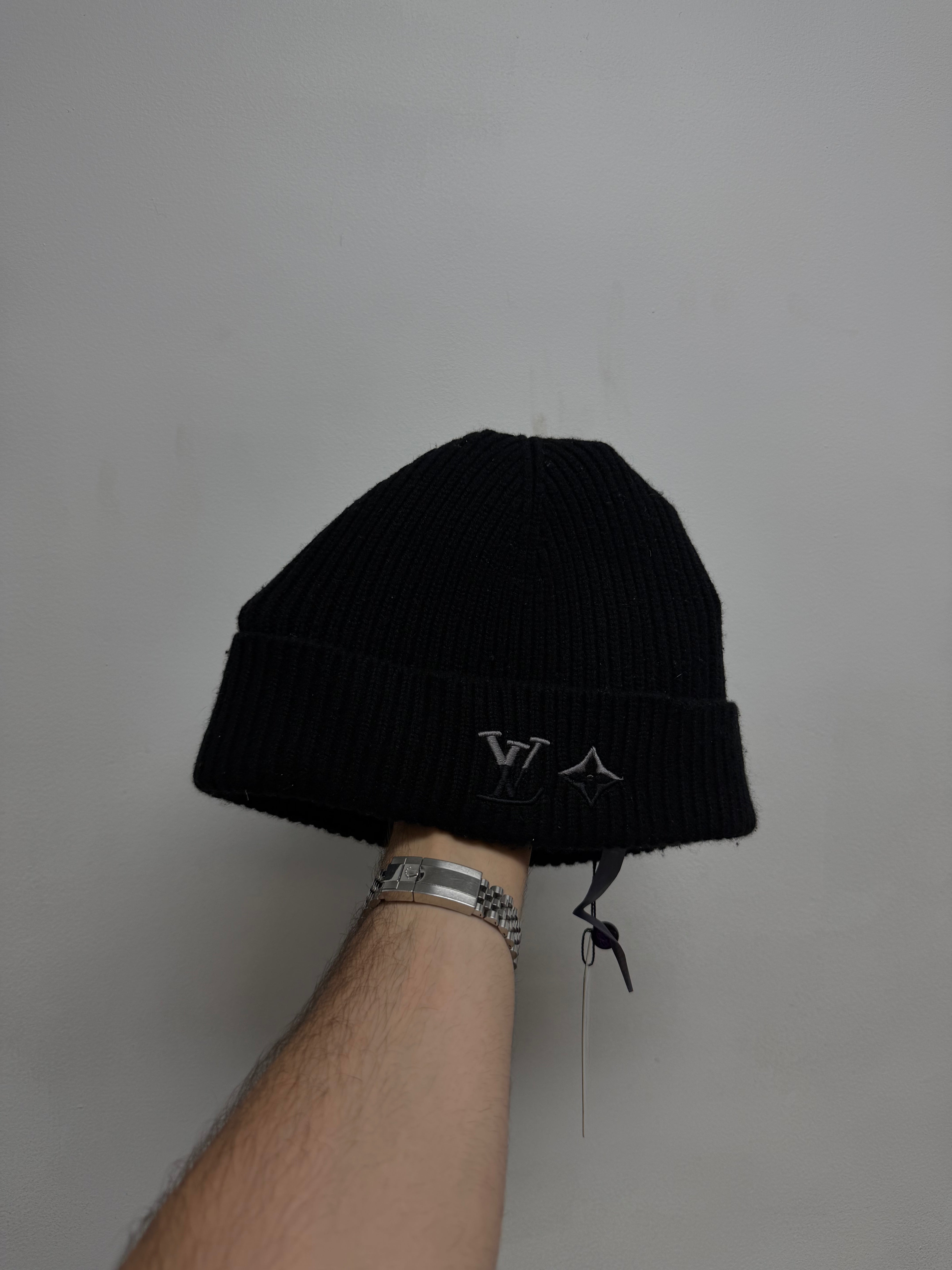 Louis Vuitton Black Embroidered Beanie