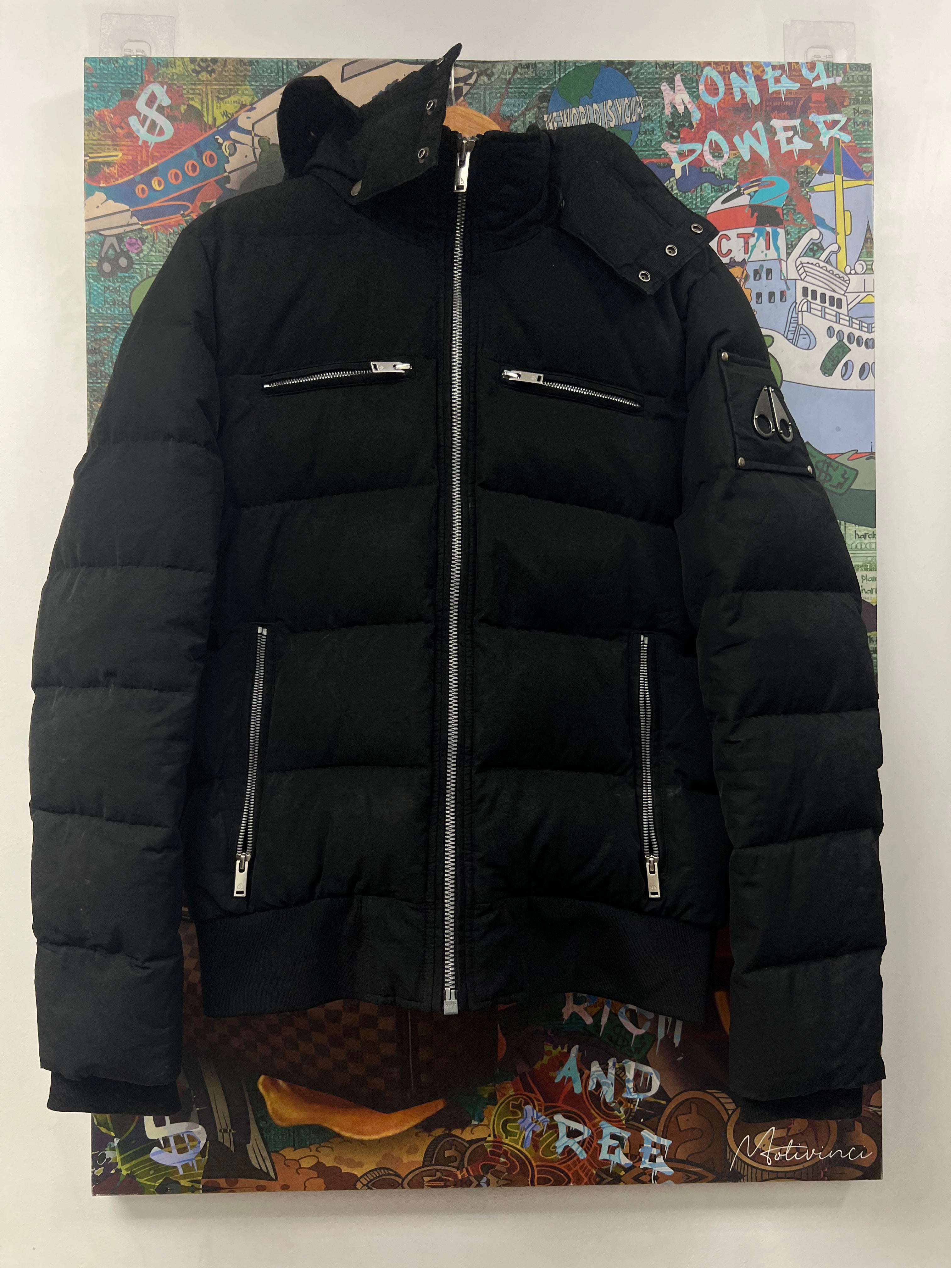 Moose Knuckles Black Neo Sheer Bomber Jacket