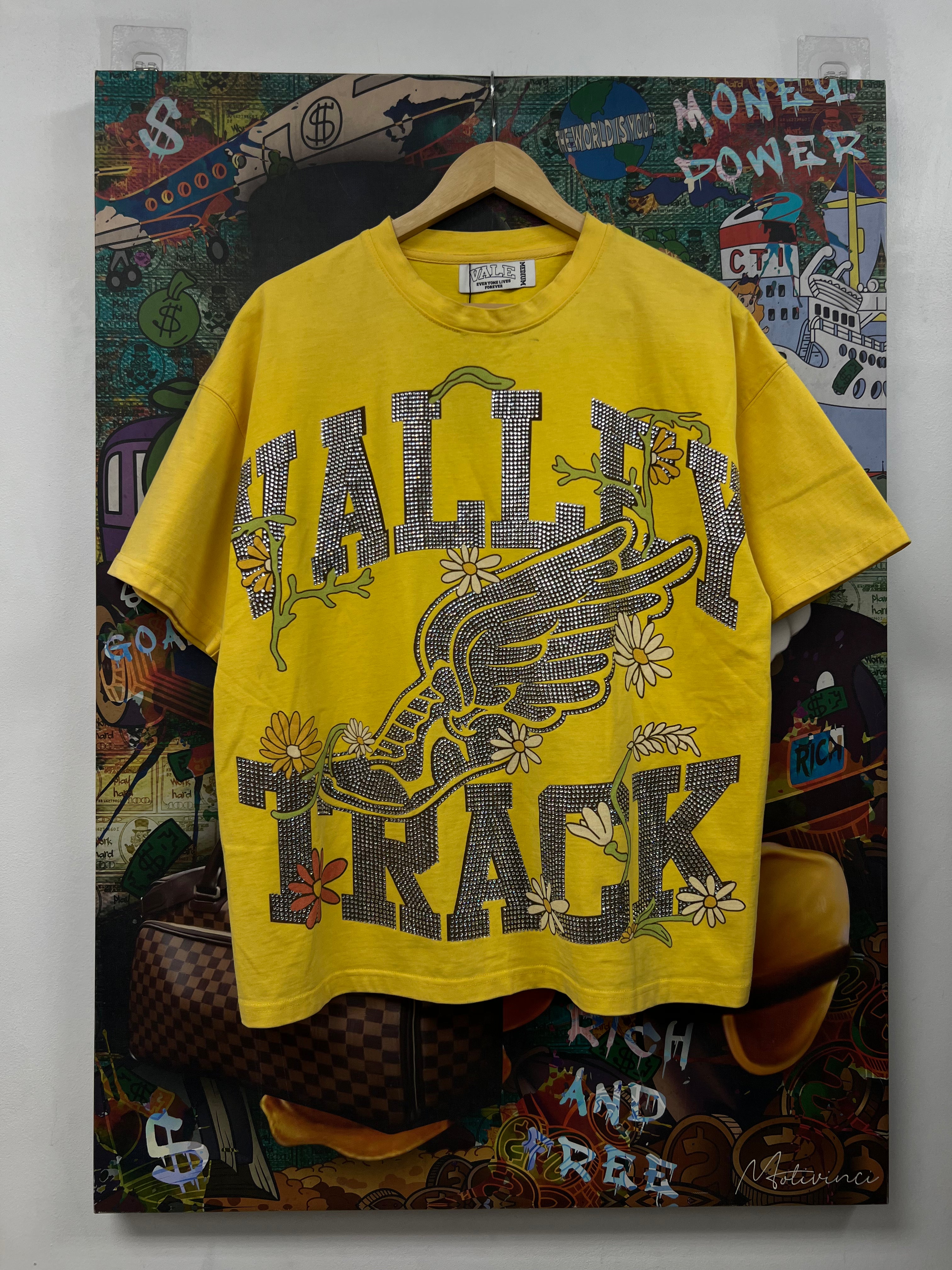 Vale Yellow Garden Rhinestone Tee