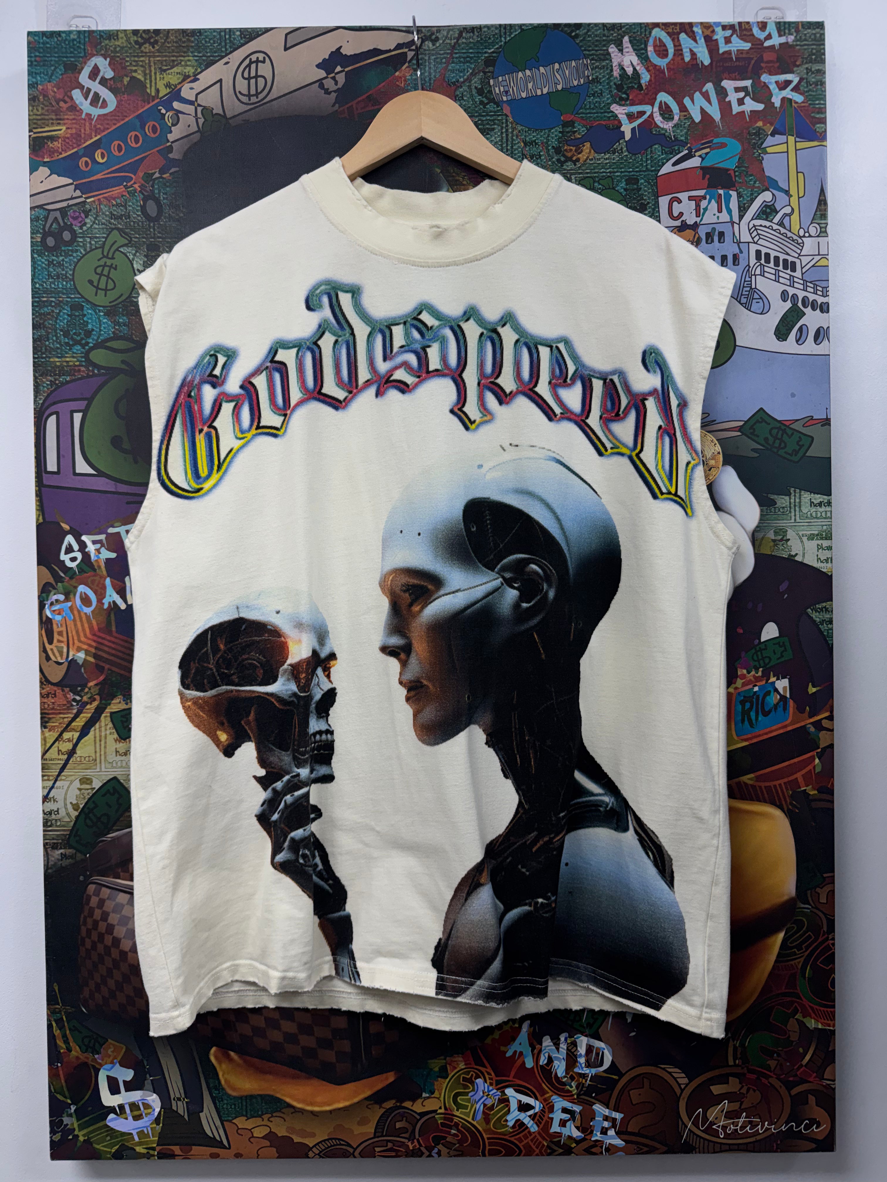 Godspeed Mankind Vs AI Bone Digi Sleeveless Tee